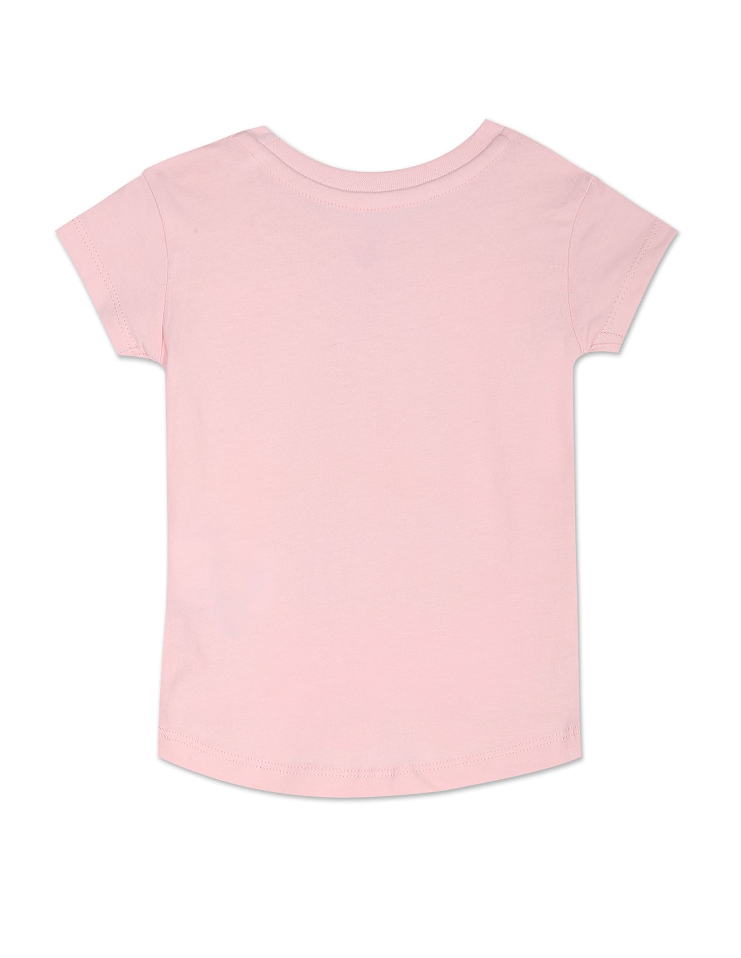 Graphic Print Crew Neck T-Shirt Light Pink - U.S. Polo Assn. India | Large