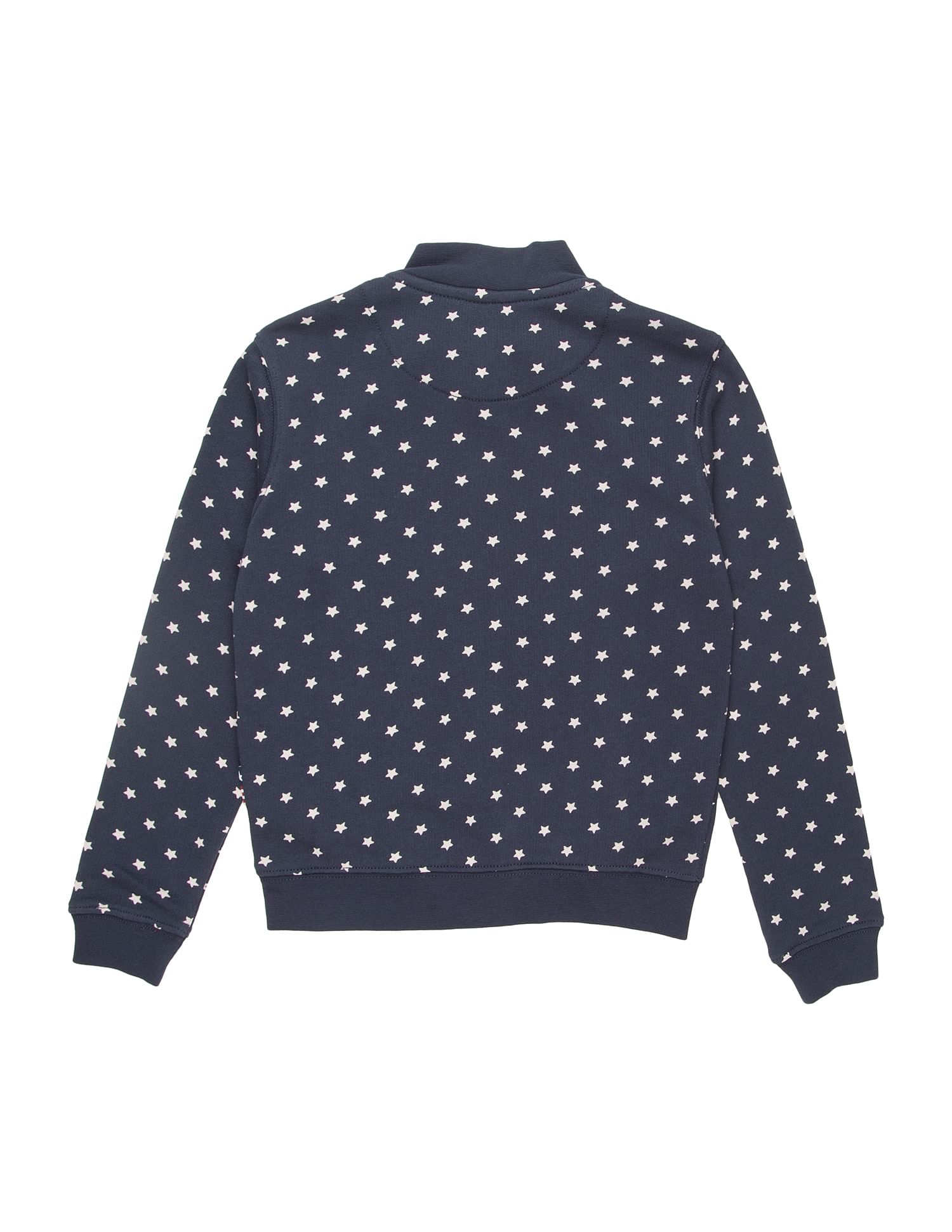 Boys Star Printed Zip Up Sweatshirt Navy - U.S. Polo Assn. India | Large