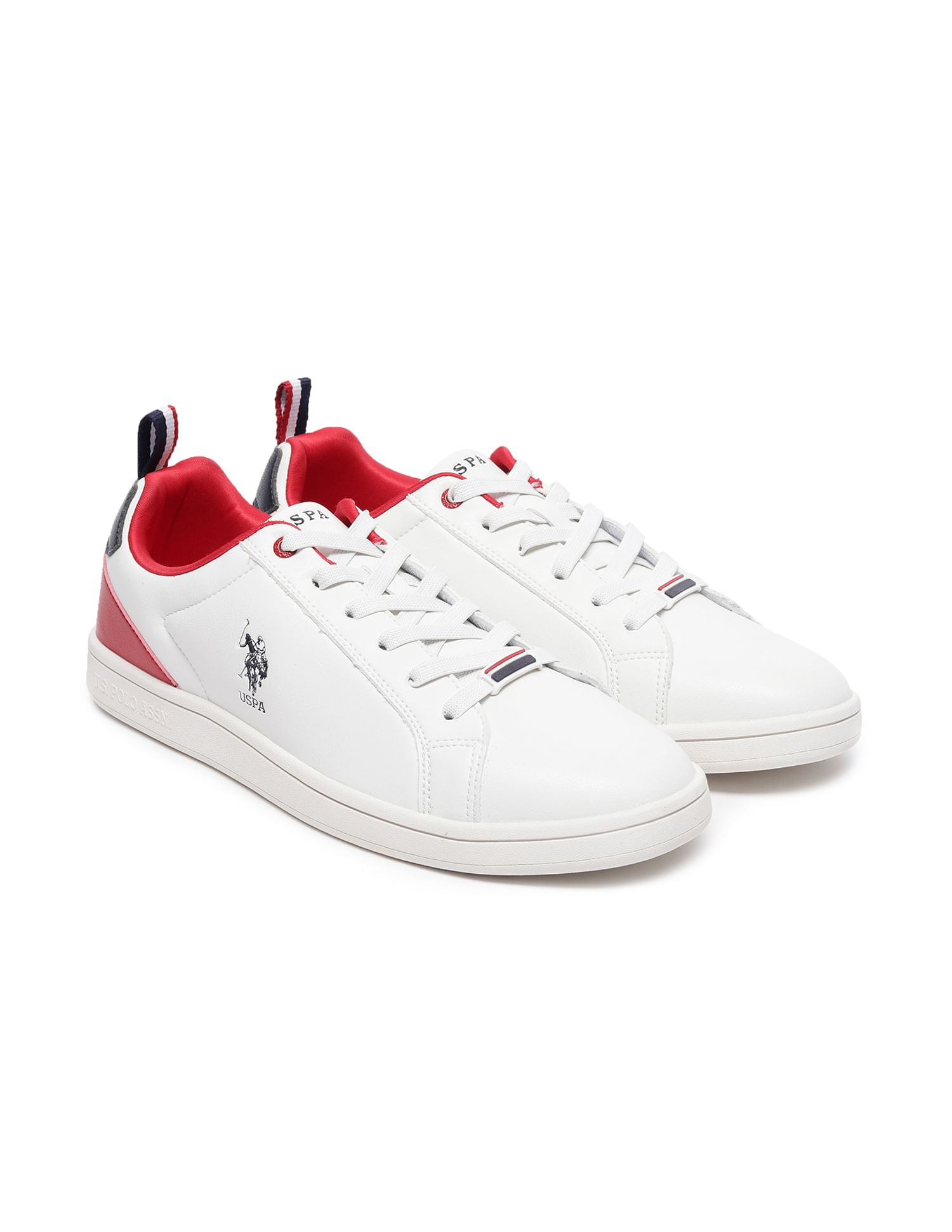 Men Colour Block Lace Up Stefan Sneakers Off White - U.S. Polo Assn. India | Large