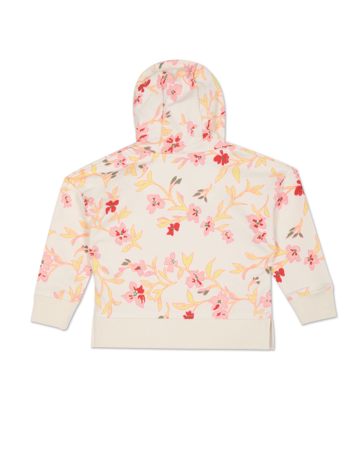 Floral Print Hooded Sweatshirt Off White - U.S. POLO ASSN. | Large