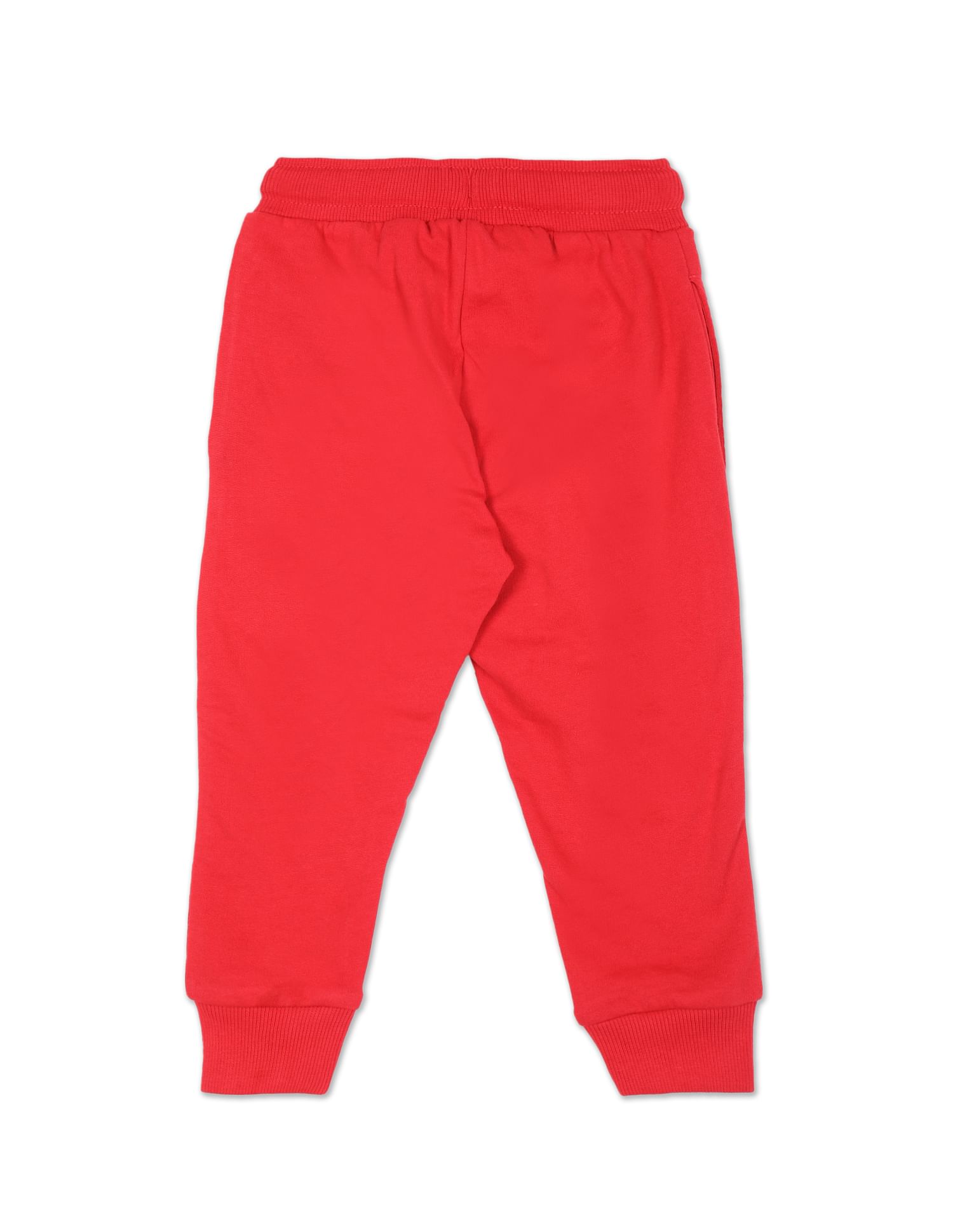 Boys Red Mid Rise Appliqued Joggers Red - U.S. POLO ASSN. | Large