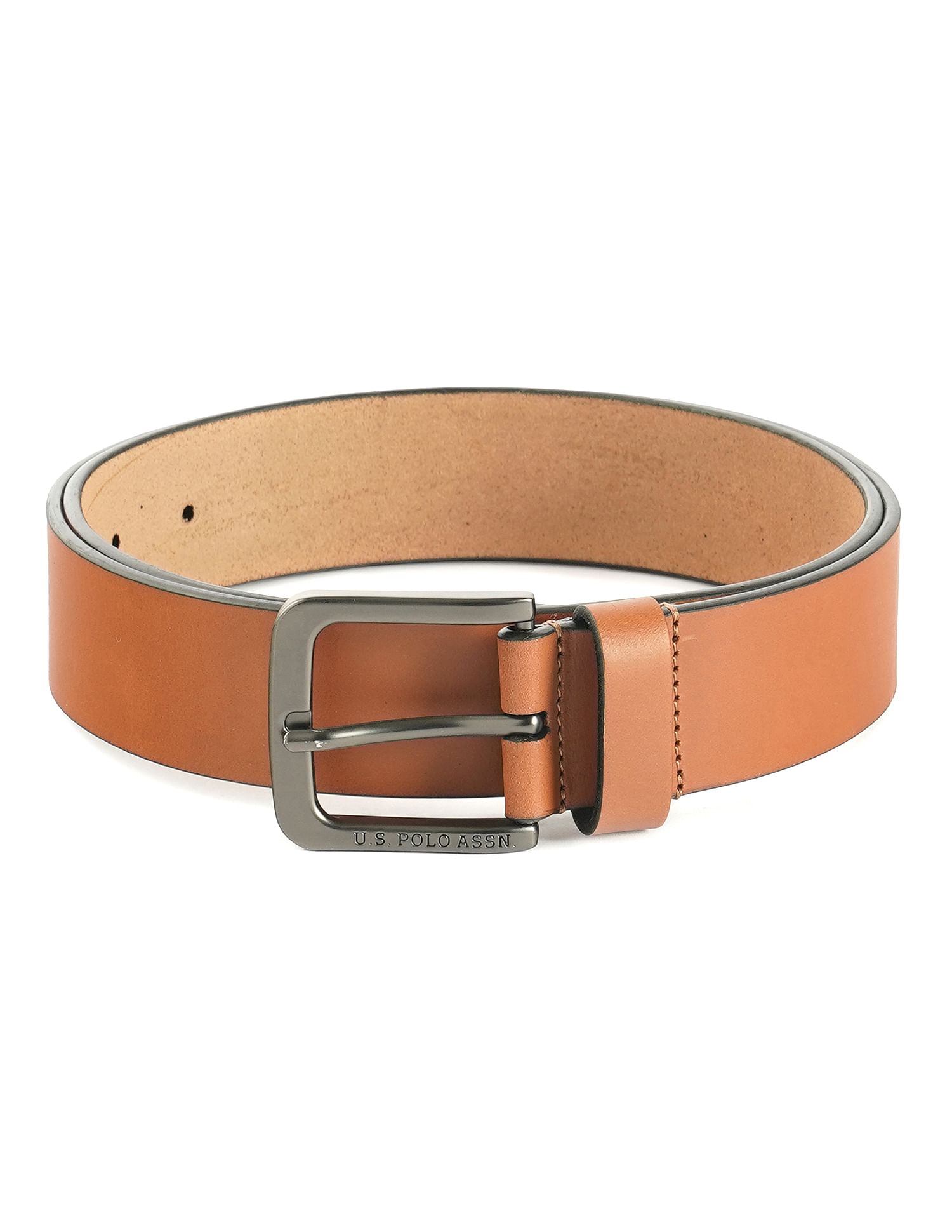 Leather Casual Belt Brown - U.S. POLO ASSN. | Large