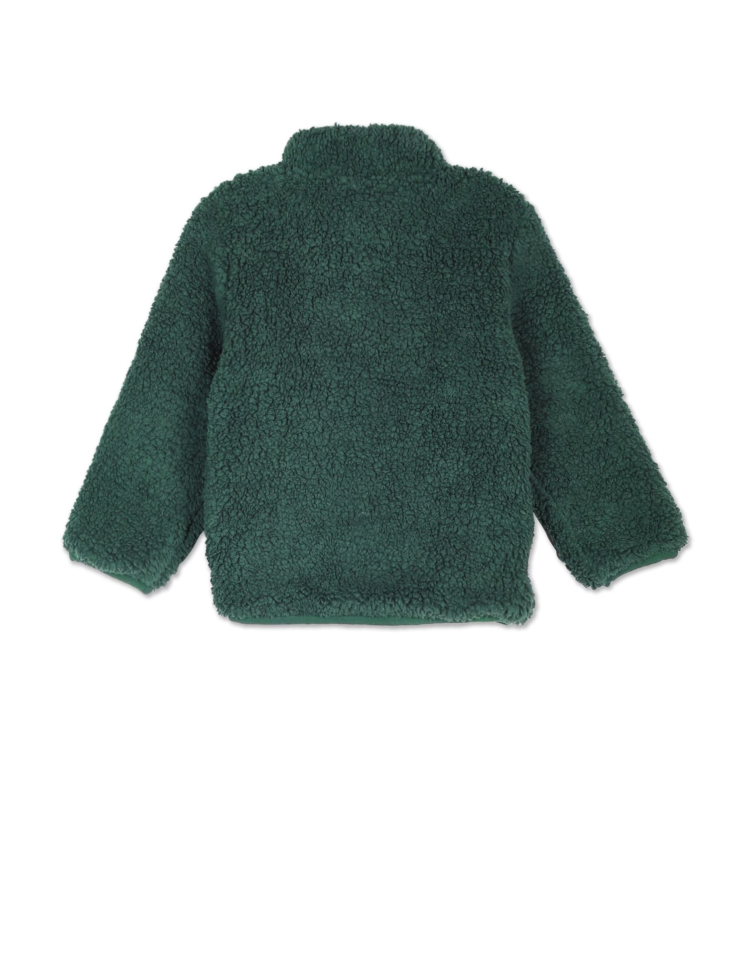 Boys Dark Green Solid Sherpa Jacket Dark Green - U.S. POLO ASSN. | Large