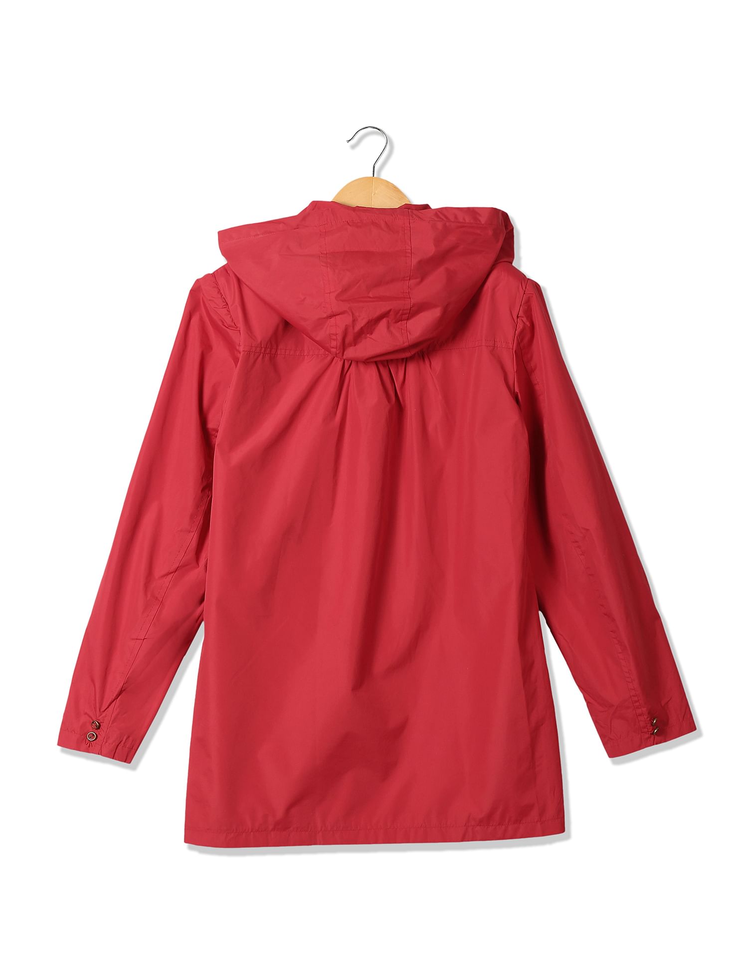 Girls Double Breasted Hooded Jacket Red - U.S. POLO ASSN. | Large