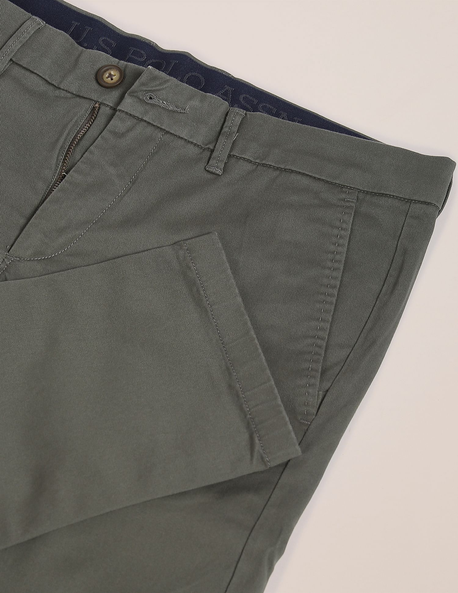 Denver Slim Fit Stretch Chinos Olive - U.S. POLO ASSN. | Large