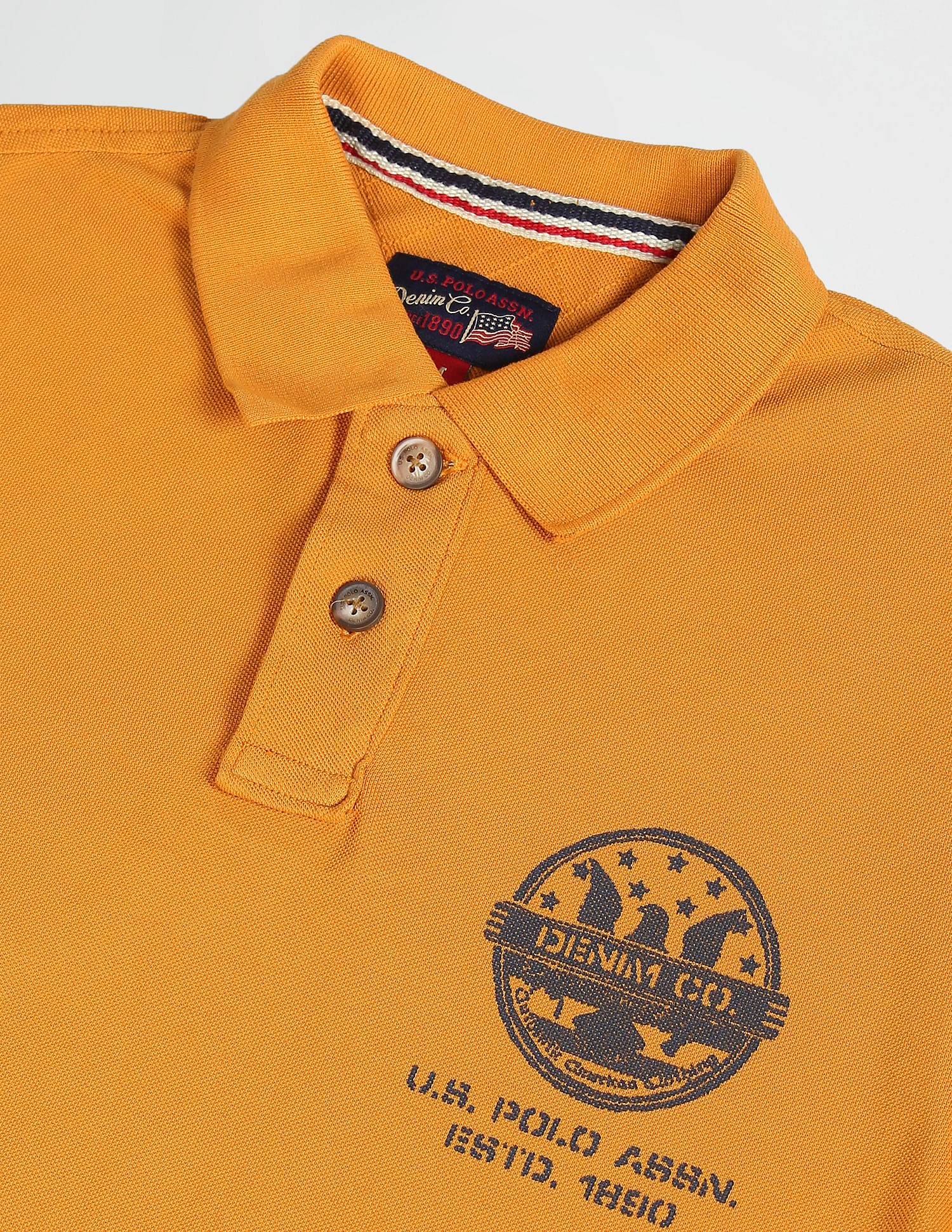 Short Sleeve Solid Polo Shirt Gold - U.S. Polo Assn. India | Large