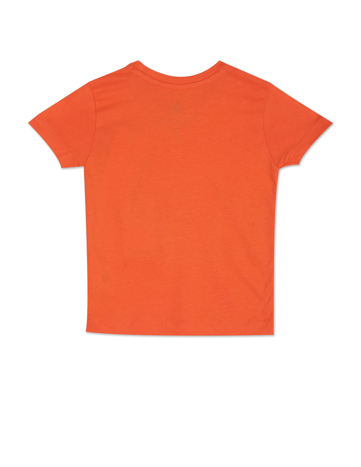 Brand Print Pure Cotton T-Shirt Orange - U.S. POLO ASSN. | Large