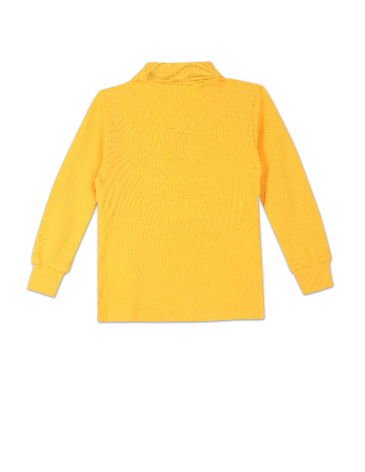 Long Sleeve Embroidered Logo Polo Shirt Yellow - U.S. POLO ASSN. | Large