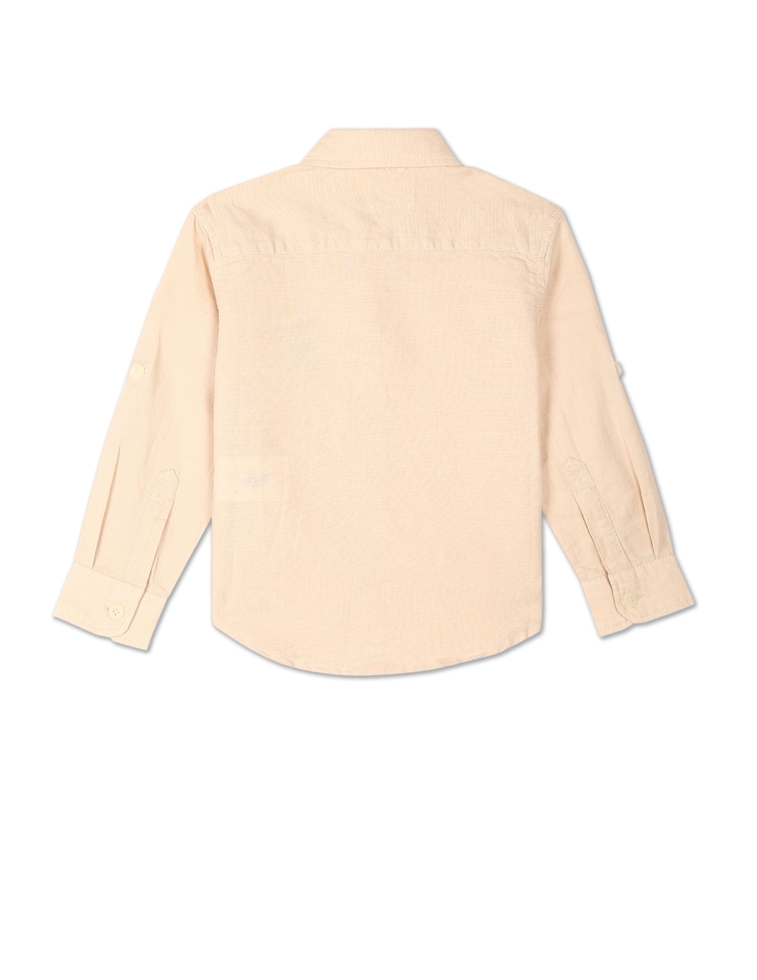 Cotton Linen Solid Shirt Beige - U.S. POLO ASSN. | Large