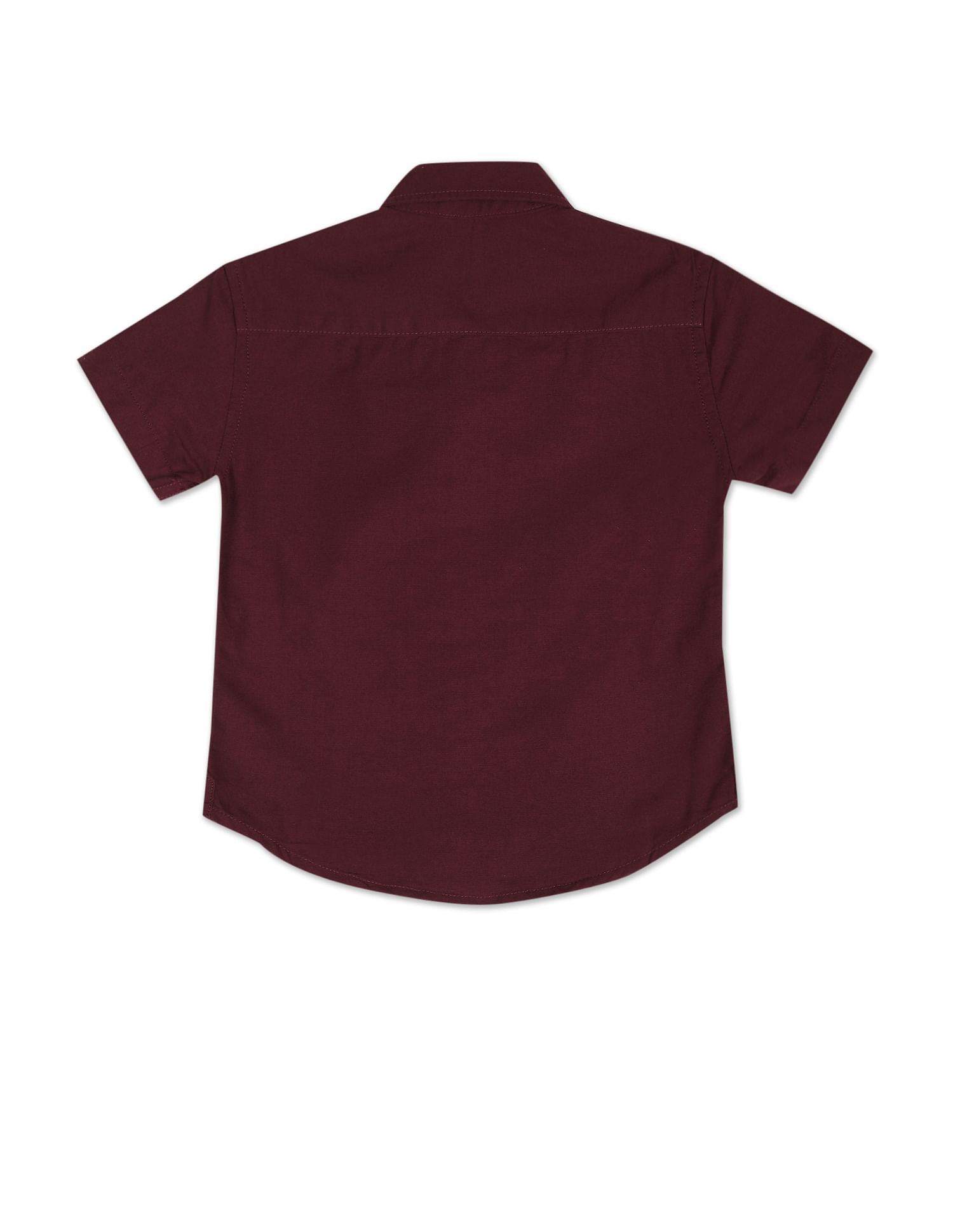 Pure Cotton Solid Causal Shirt Wine - U.S. POLO ASSN. | Large