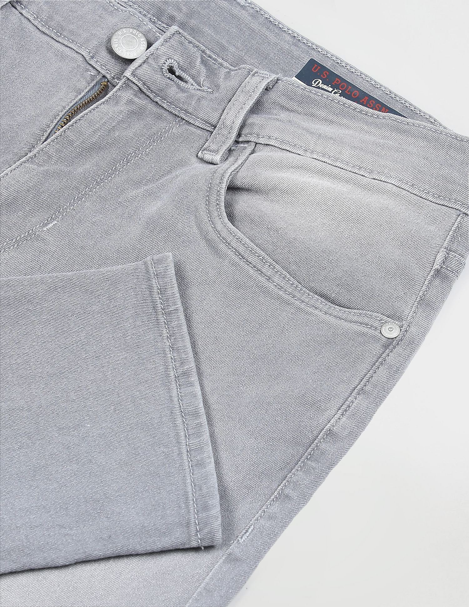 Stone Wash Brandon Slim Tapered Fit Jeans Light Grey - U.S. Polo Assn. India | Large