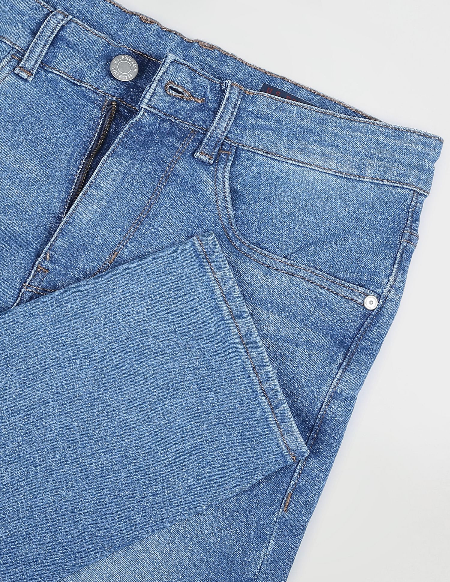 Regallo Skinny Fit Stone Wash Jeans Blue - U.S. Polo Assn. India | Large