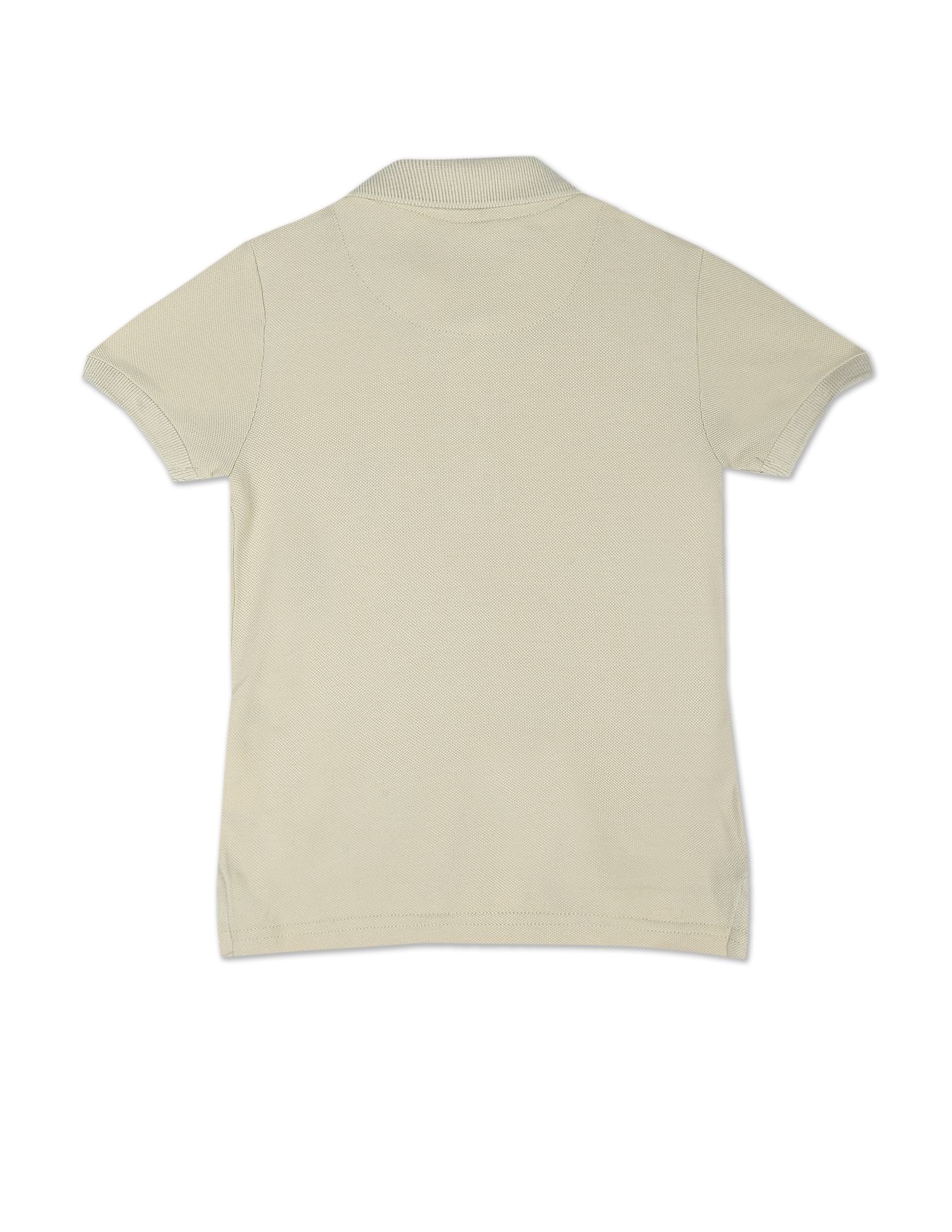 Graphic Print Pique Polo Shirt Beige - U.S. POLO ASSN. | Large