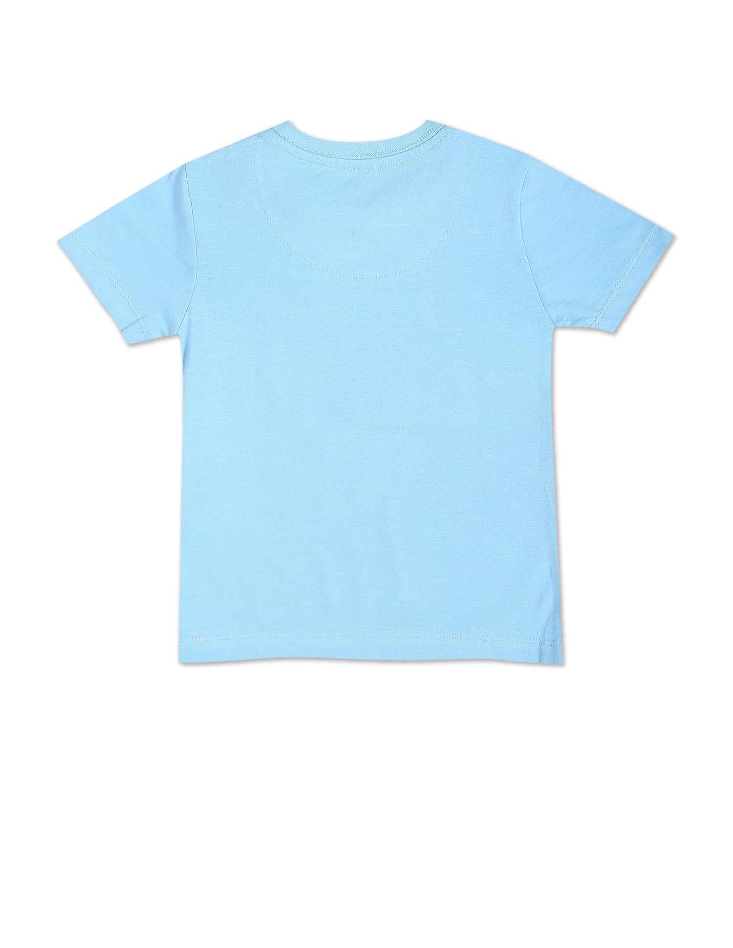 Boys Graphic Print Cotton T-Shirt Light Blue - U.S. Polo Assn. India | Large