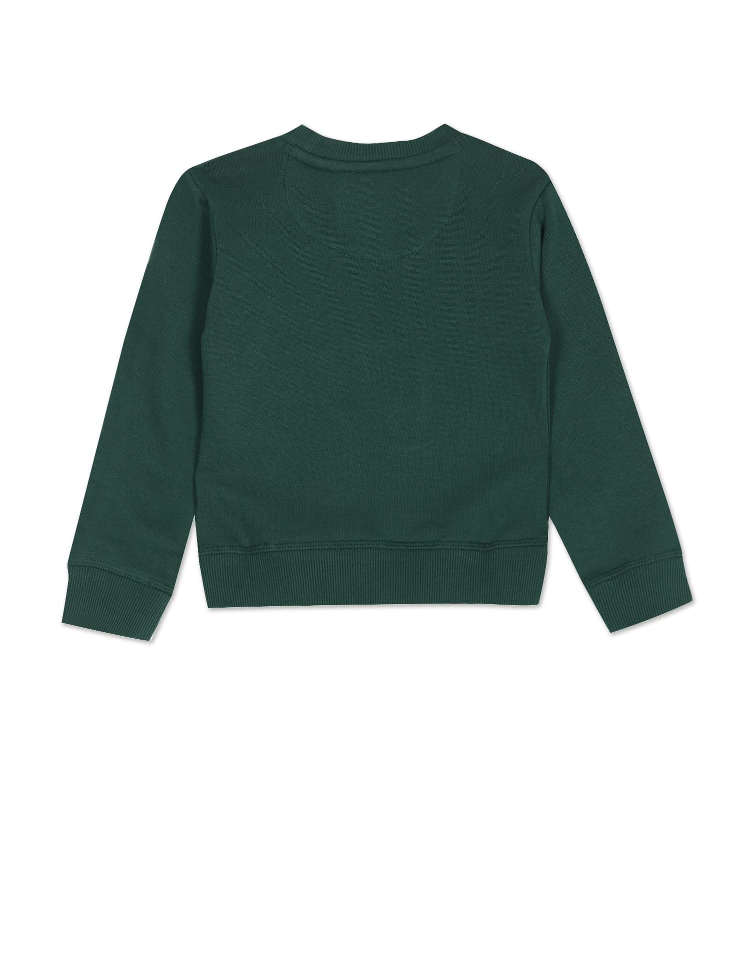 Crew Neck Brand Embroidered Sweatshirt Dark Green - U.S. POLO ASSN. | Large