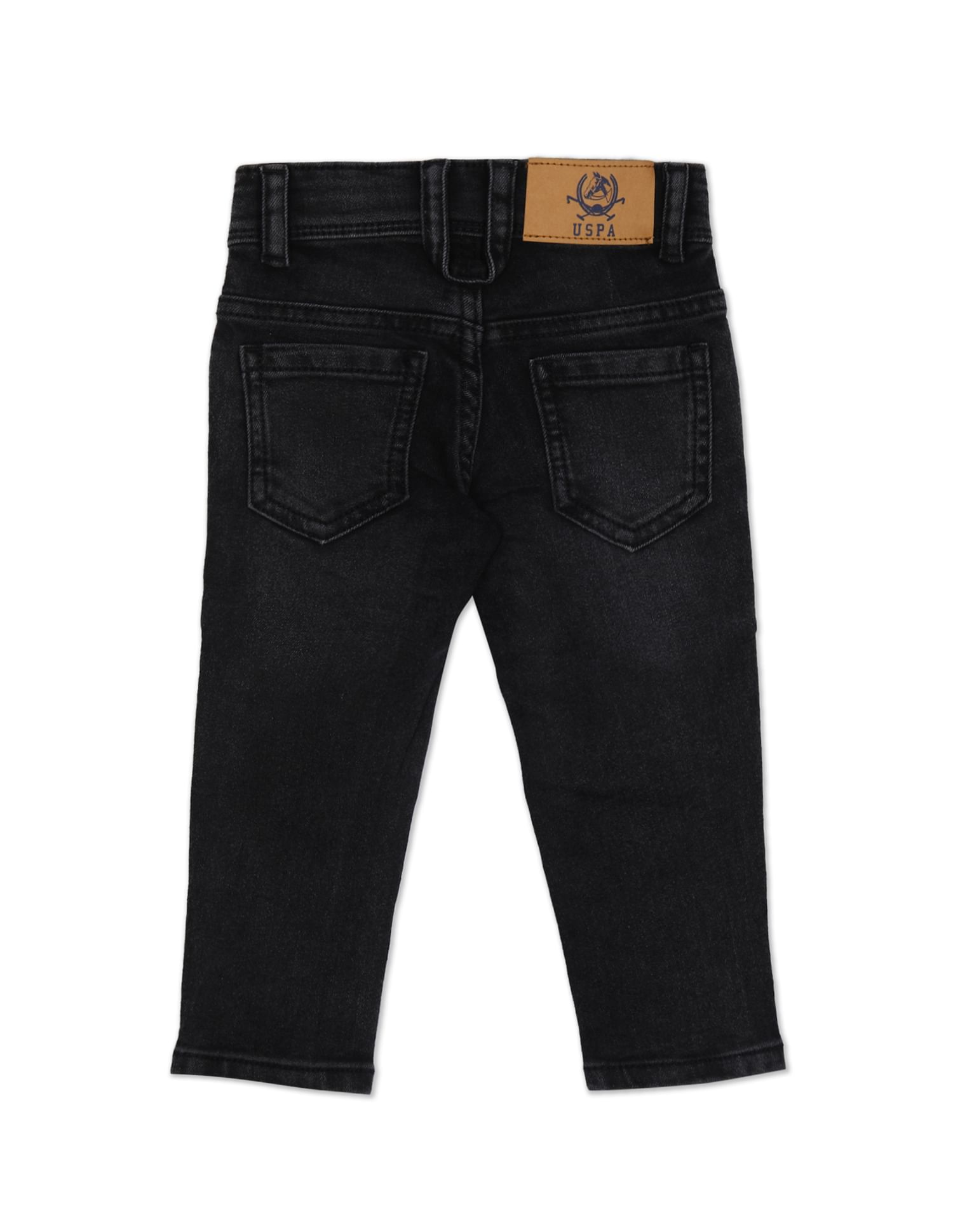 Mid Rise Skinny Fit Stone Wash Jeans Black - U.S. Polo Assn. India | Large
