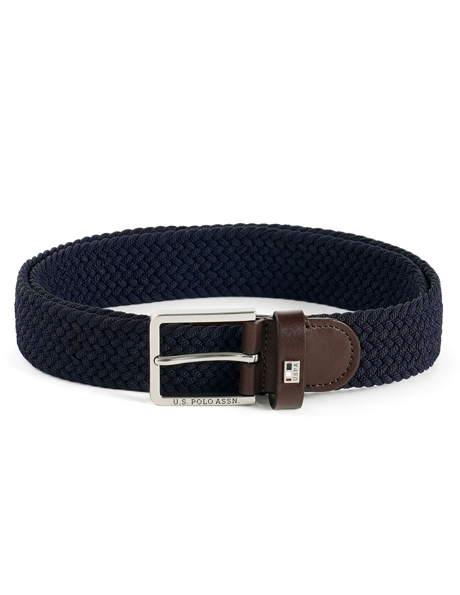 Braided Leather Tipped Belt Navy - U.S. POLO ASSN. | Large