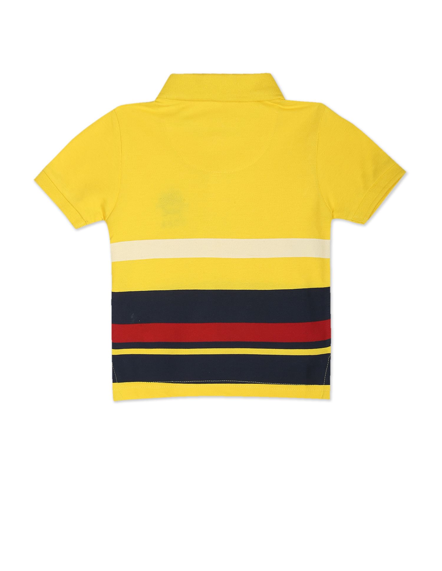 Horizontal Stripe Cotton Pique Polo Shirt Yellow - U.S. POLO ASSN. | Large