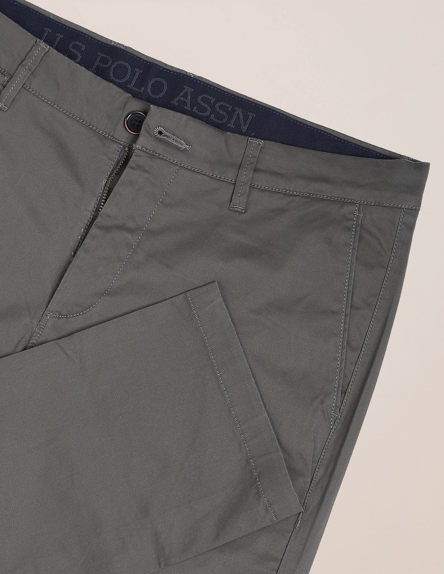 Denver Slim Fit Stretch Chinos Dark Grey - U.S. POLO ASSN. | Large