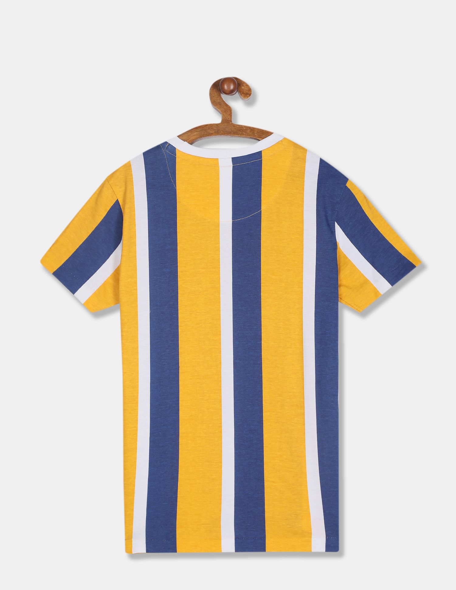 Boys Yellow And Blue Crew Neck Stripe T-Shirt Yellow and Blue - U.S. POLO ASSN. | Large
