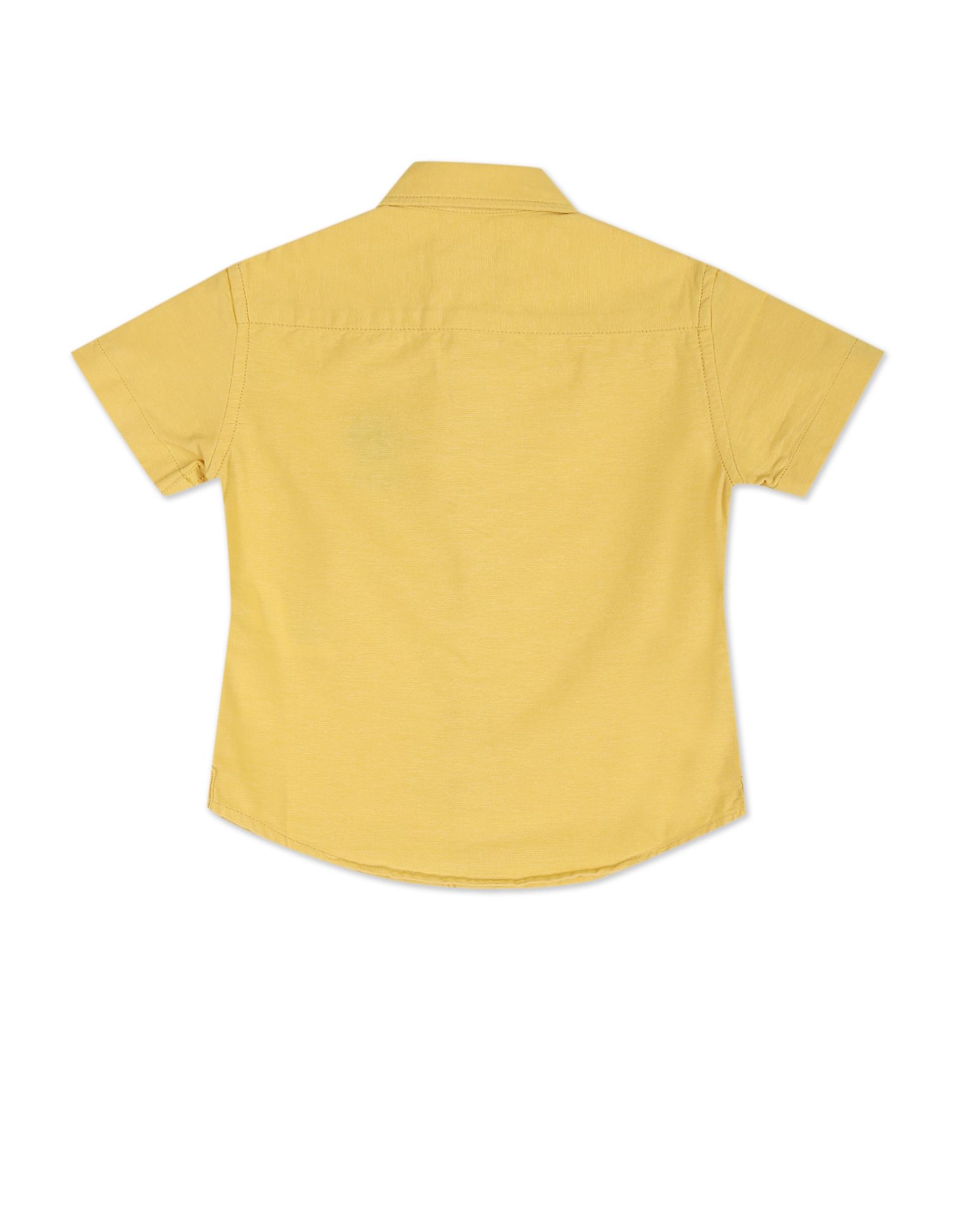 Boys Yellow Pure Cotton Solid Casual Shirt Yellow - U.S. POLO ASSN. | Large