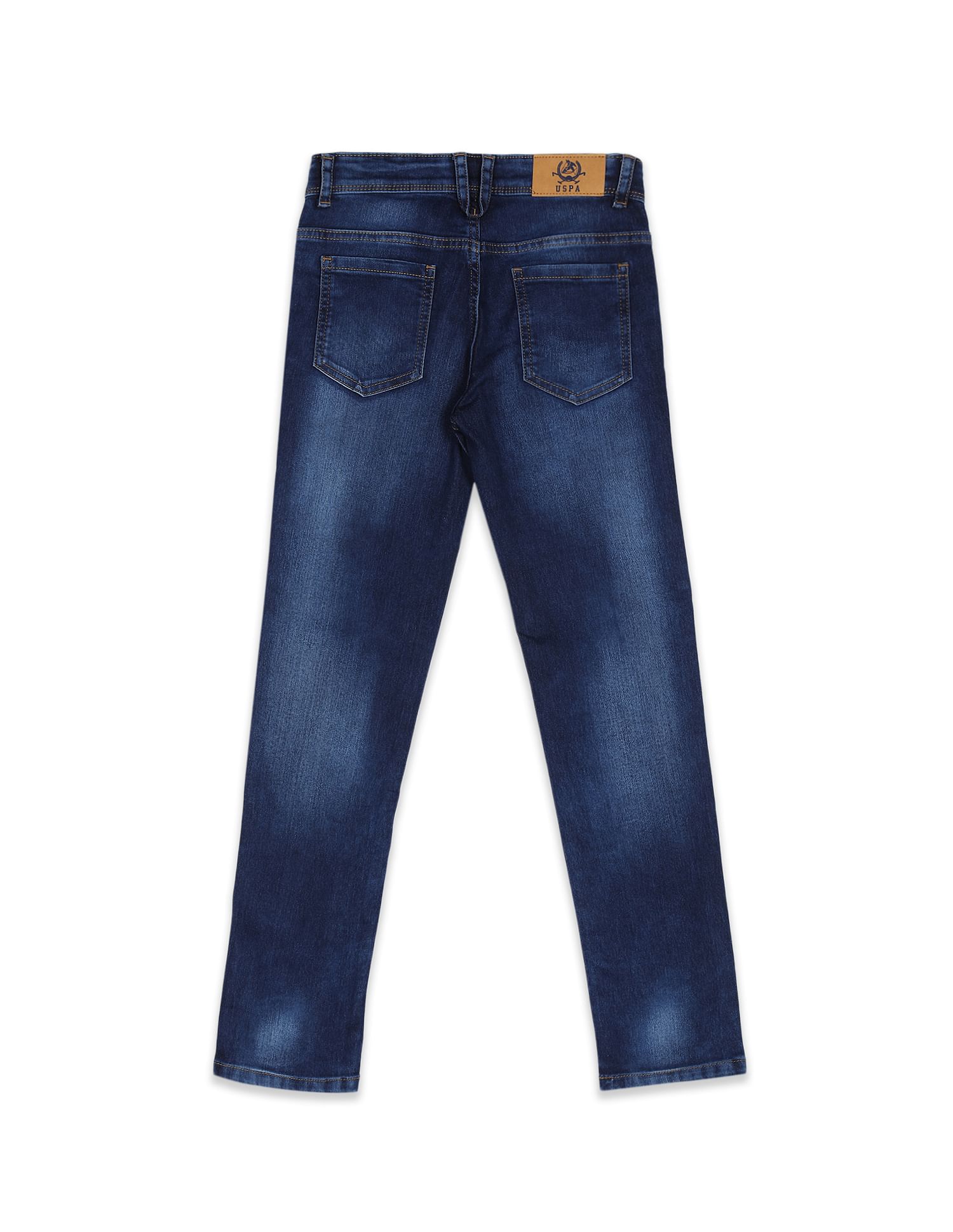 Boys Blue Mid Rise Stone Wash Jeans Blue - U.S. Polo Assn. India | Large