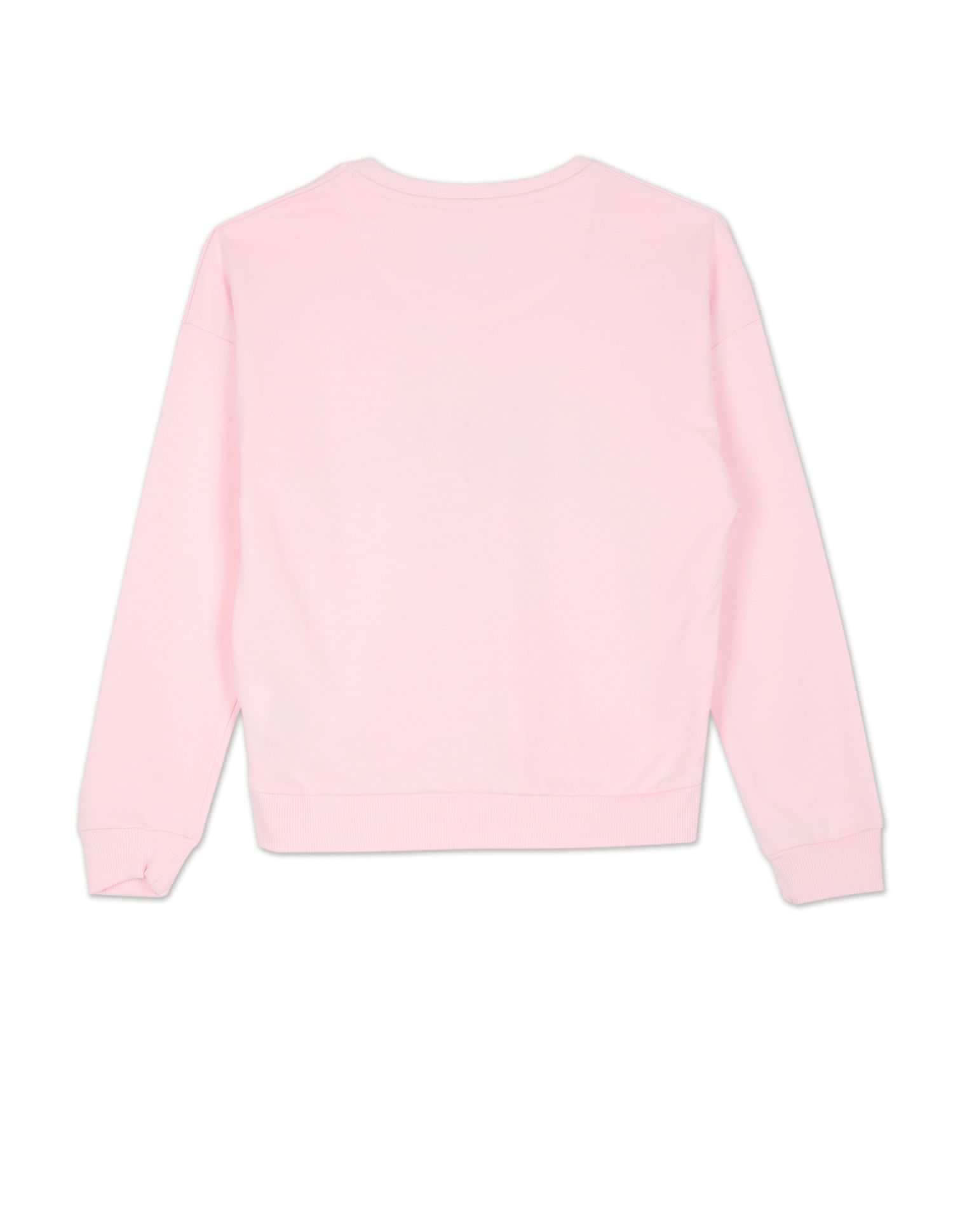 Typography Print Cotton Sweatshirt Light Pink - U.S. Polo Assn. India | Large