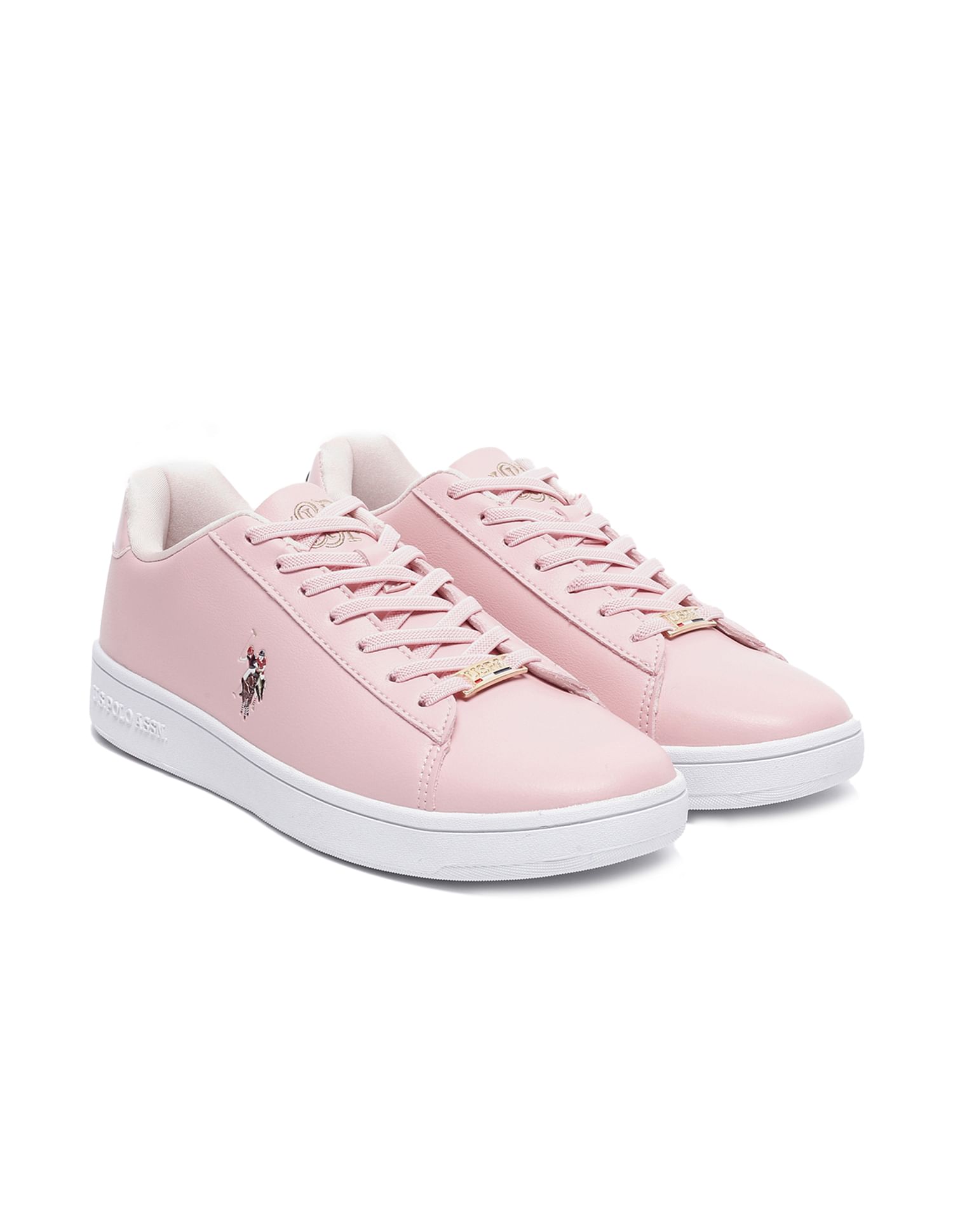Rylee Panelled Solid Lace Up Sneakers Pink - U.S. POLO ASSN. | Large