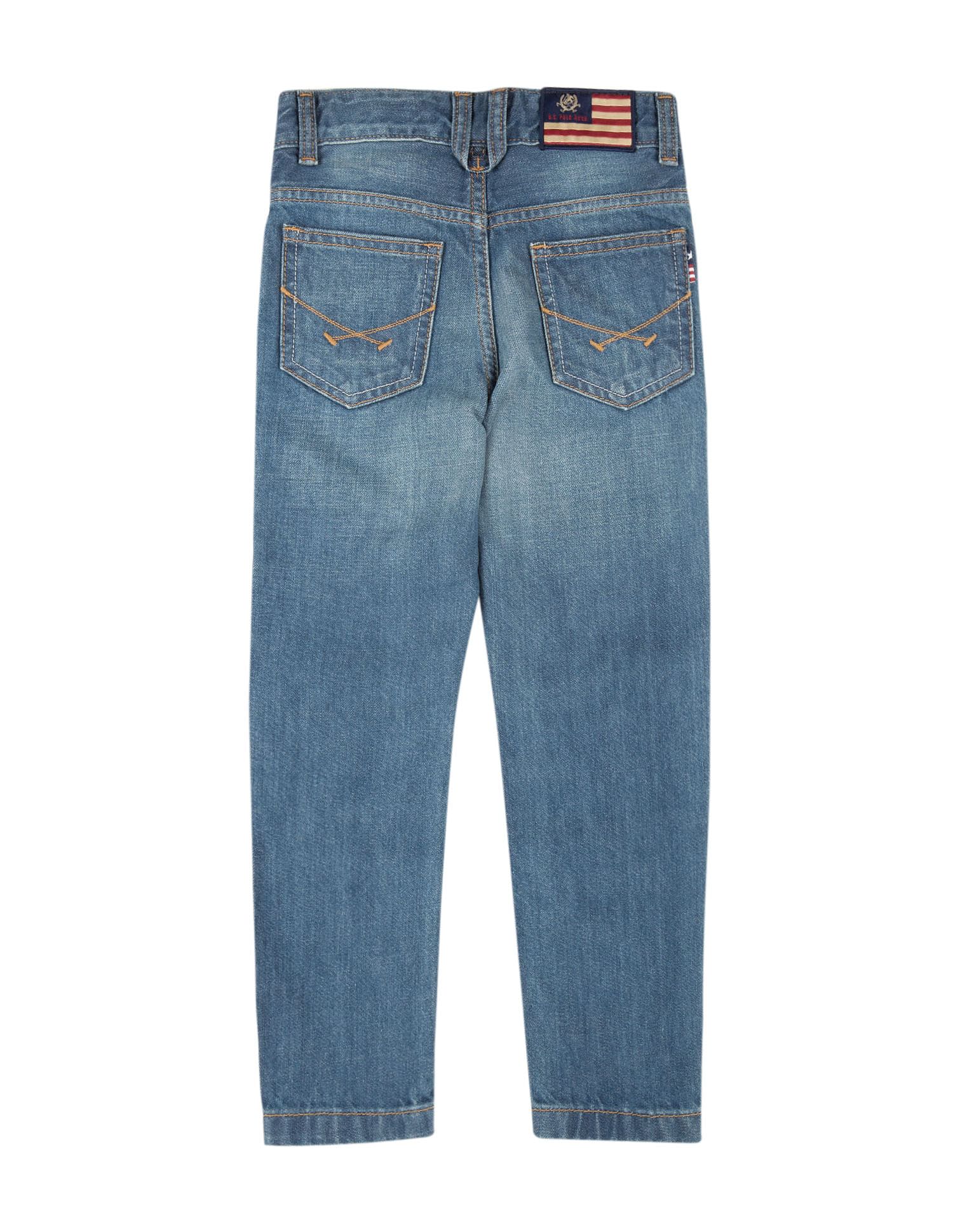 Boys Washed Regular Fit Jeans Blue Denim - U.S. POLO ASSN. | Large