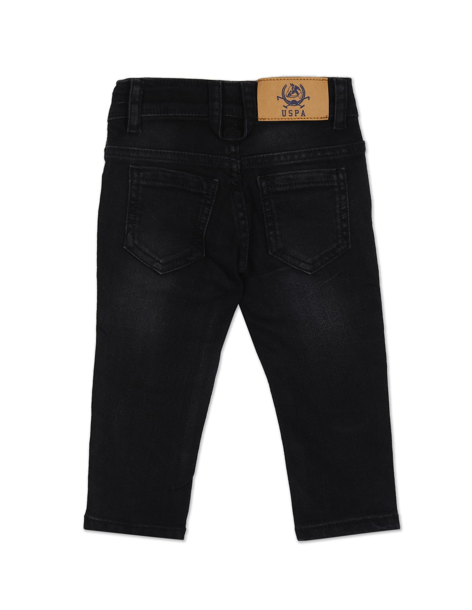 Mid Rise Skinny Fit Stone Wash Jeans Black - U.S. POLO ASSN. | Large