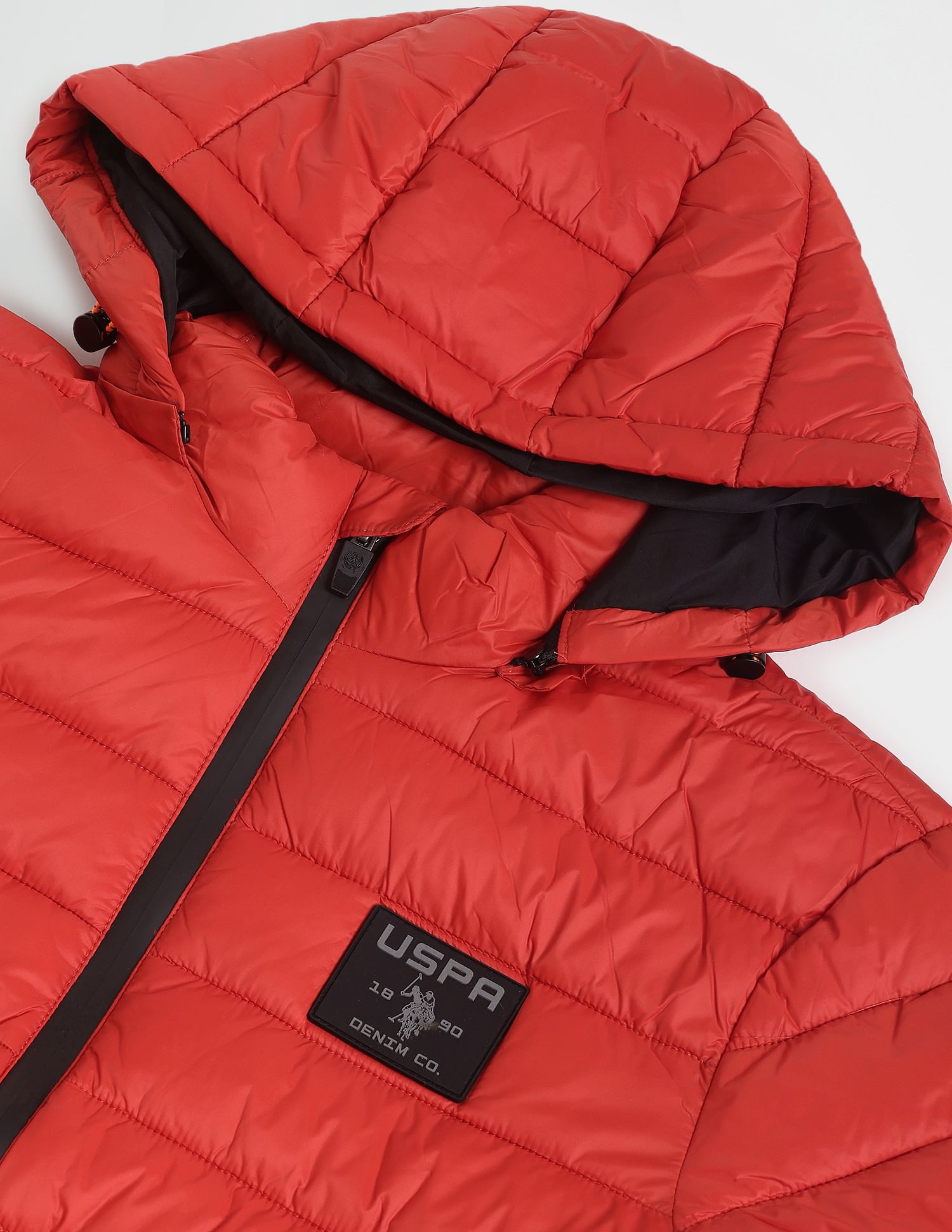 Long Sleeve Brand Print Hooded Jacket Dk. Orange - U.S. POLO ASSN. | Large