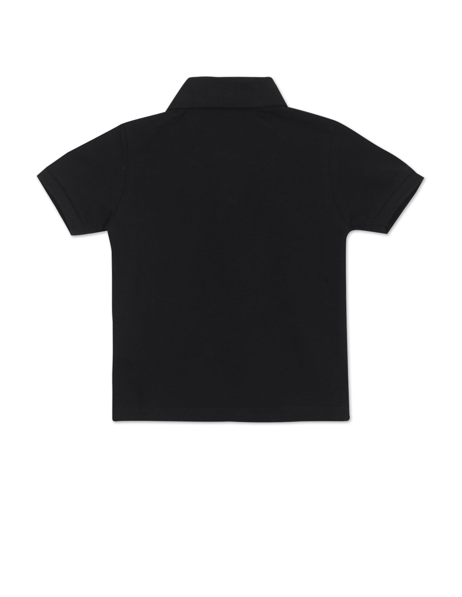 Pure Cotton Solid Polo Shirt Black - U.S. Polo Assn. India | Large