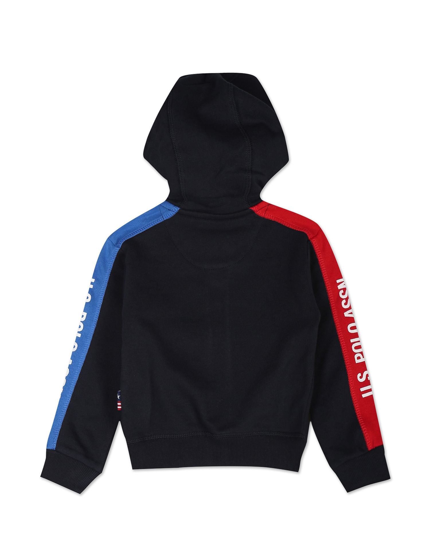 Hooded Colour Block Cotton Sweatshirt Navy - U.S. Polo Assn. India | Large