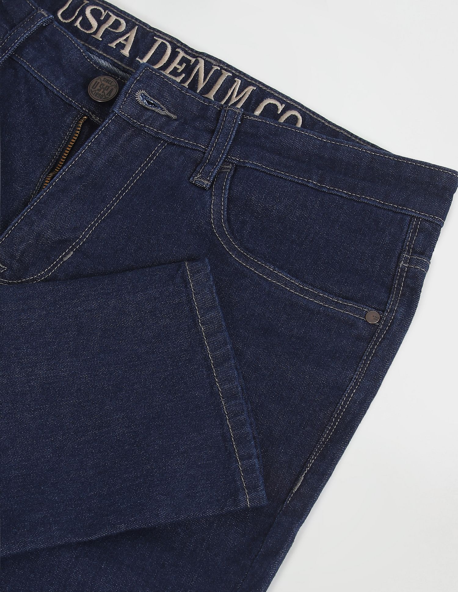 Brandon Slim Tapered Fit Stone Wash Jeans Blue - U.S. Polo Assn. India | Large