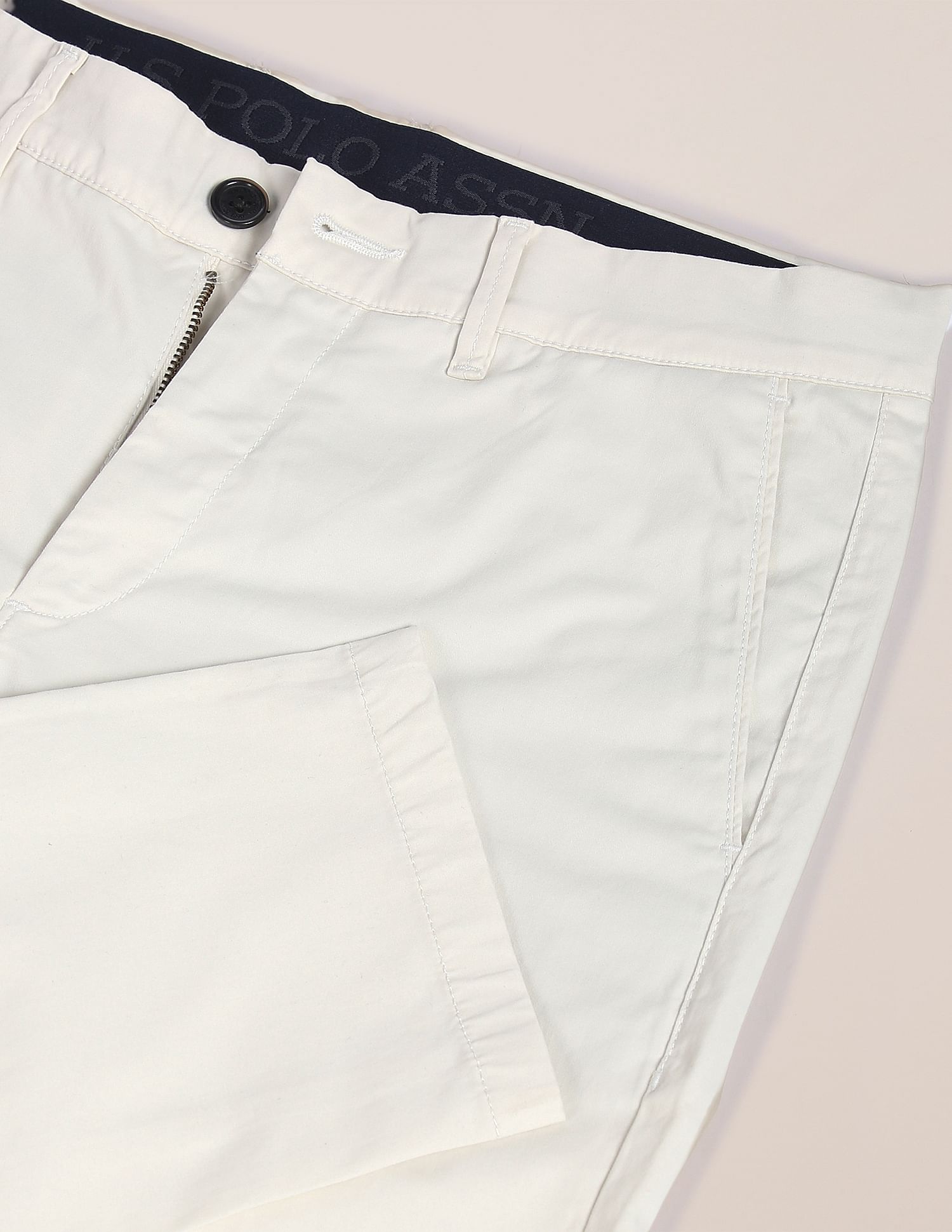 Austin Trim Fit Stretch Chinos Ecru - U.S. POLO ASSN. | Large