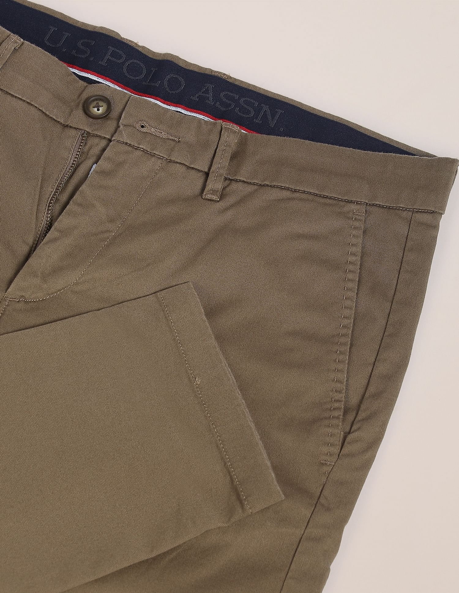 Denver Slim Fit Stretch Chinos Brown - U.S. POLO ASSN. | Large