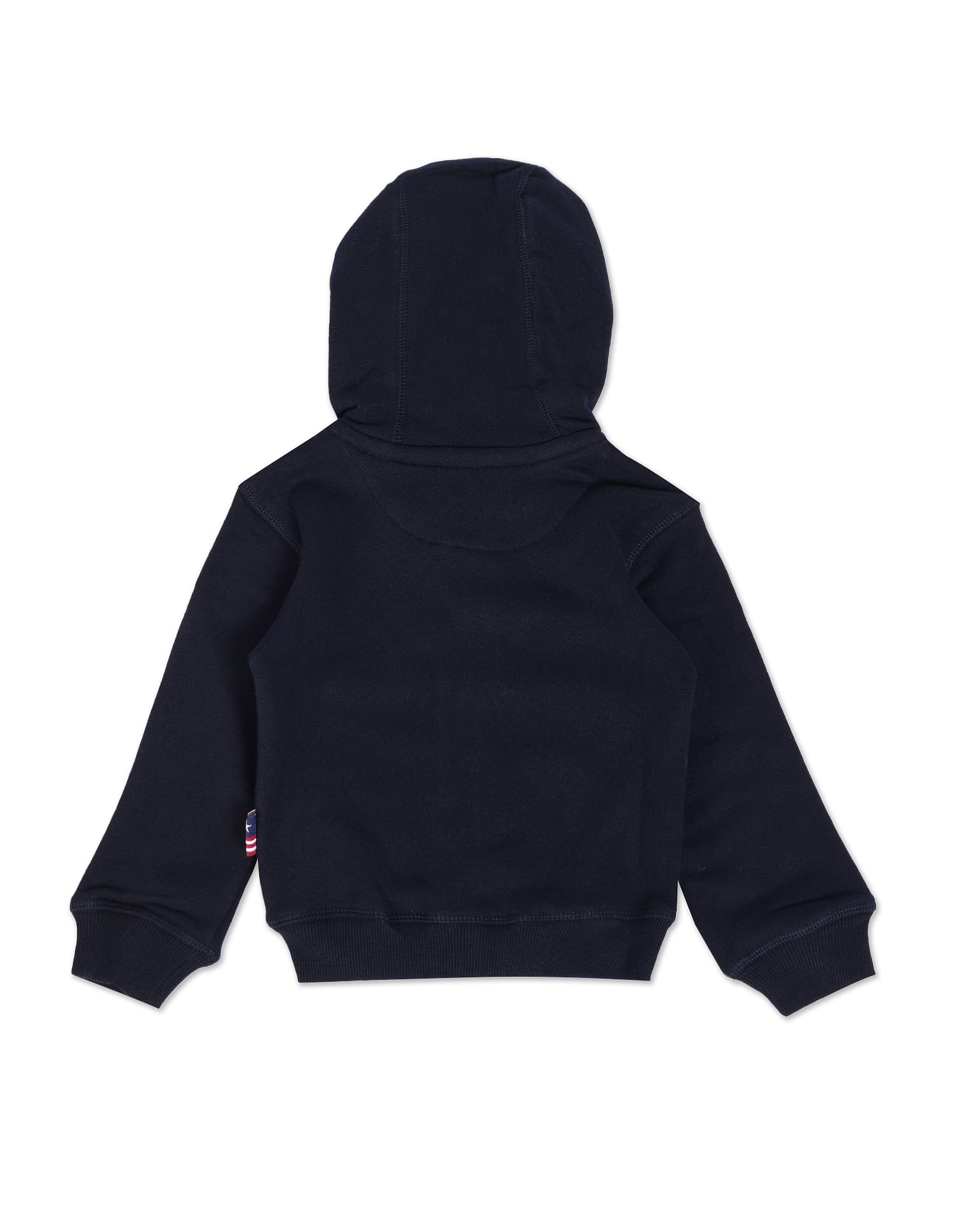 Boys Navy Hooded Appliqued Cotton Sweatshirt Navy - U.S. Polo Assn. India | Large