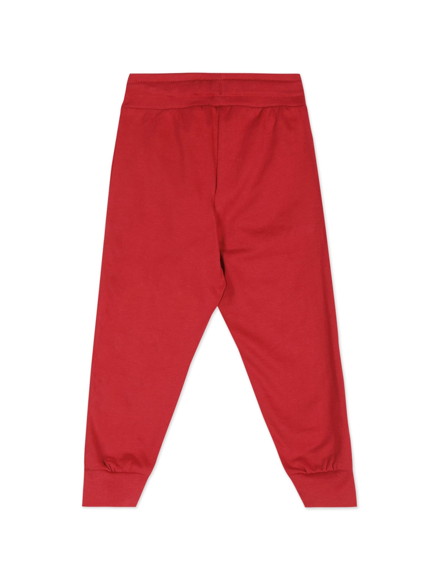 Typographic Print Cotton Joggers Red - U.S. POLO ASSN. | Large