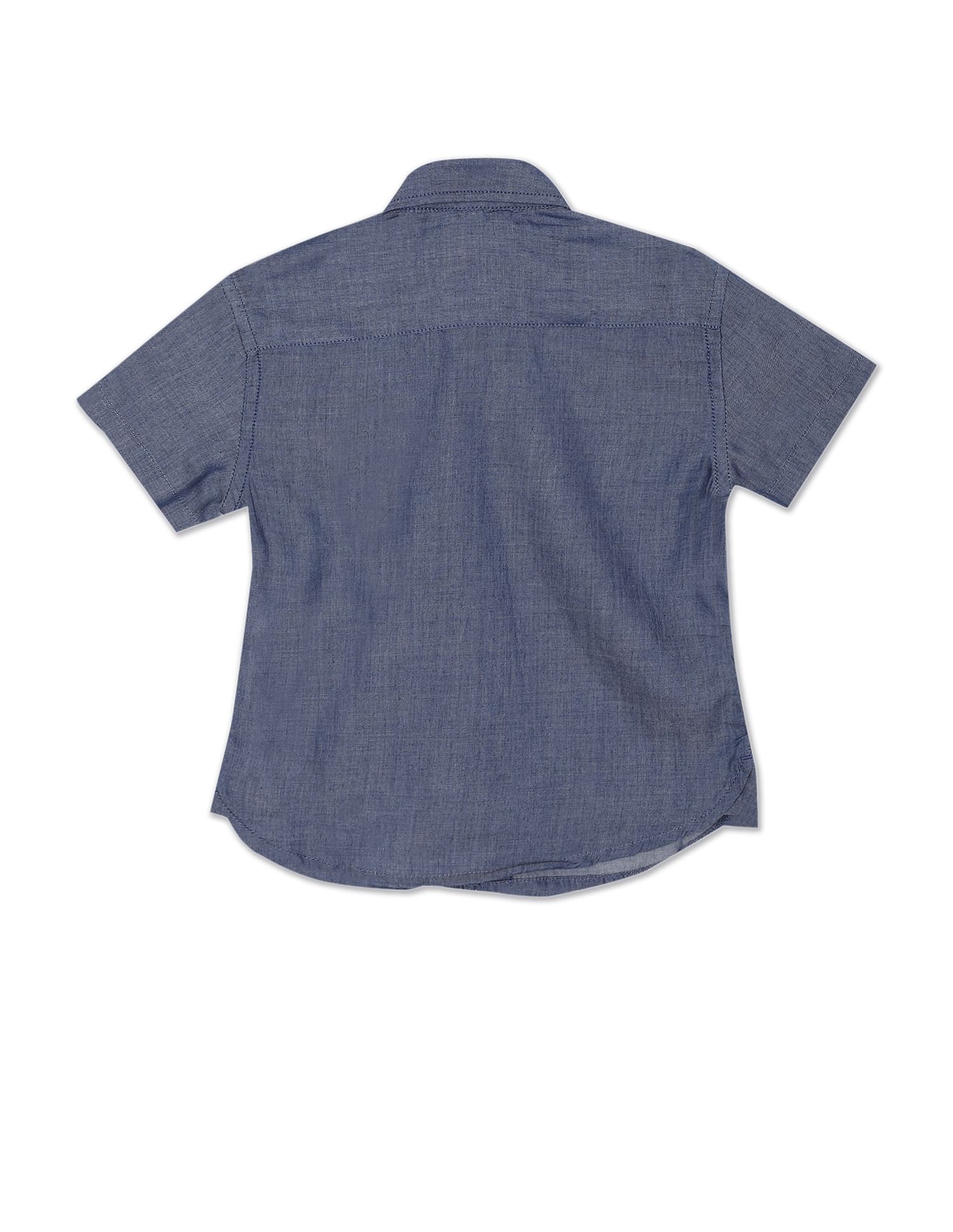 Indigo Spread Collar Cotton Dyed Shirt Indigo - U.S. POLO ASSN. | Large