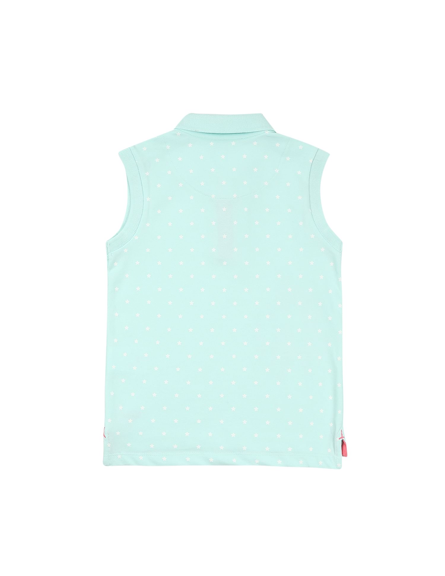 Girls Sleeveless Printed Polo Shirt Mint - U.S. POLO ASSN. | Large
