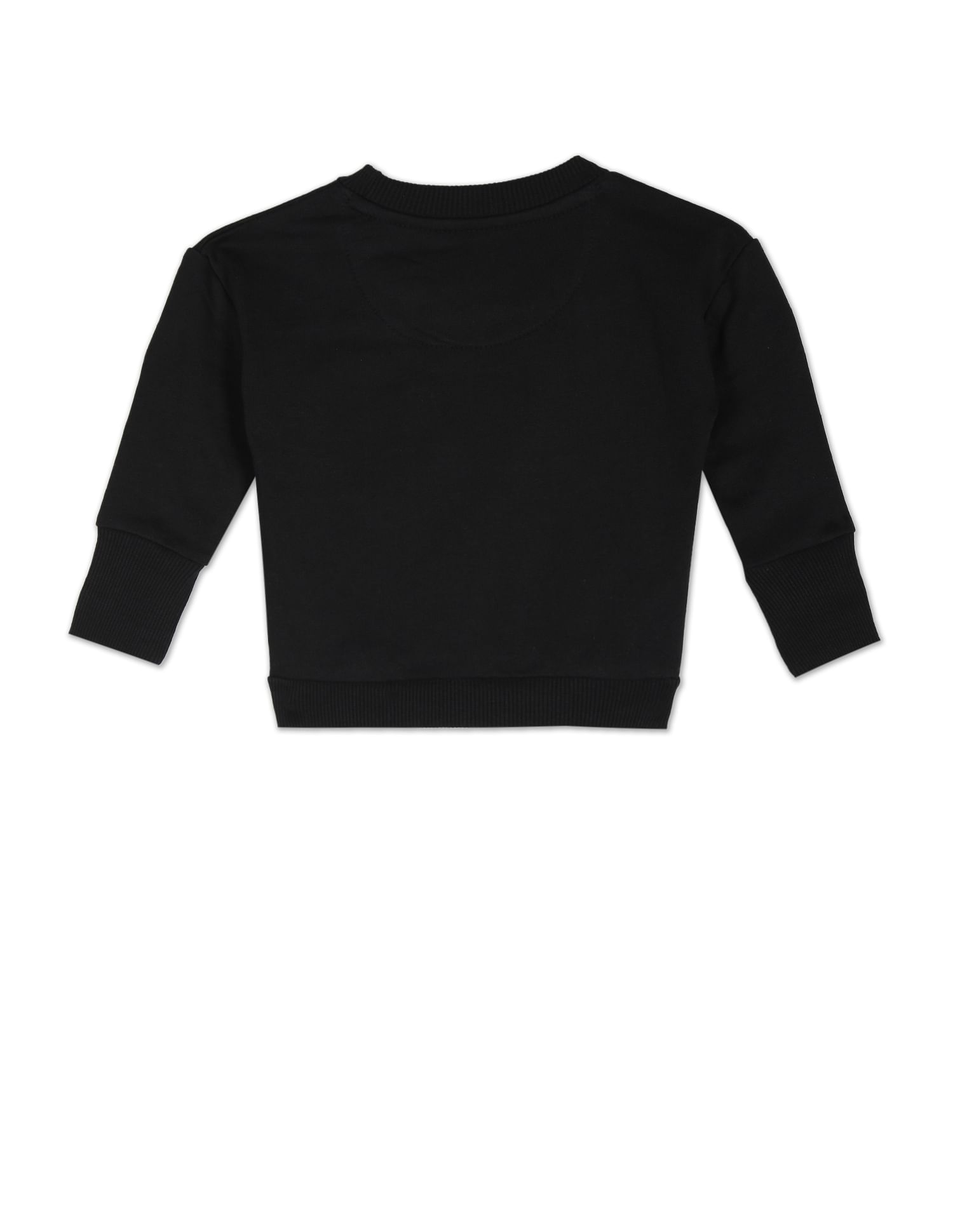 Crew Neck Brand Print Sweatshirt Black - U.S. Polo Assn. India | Large