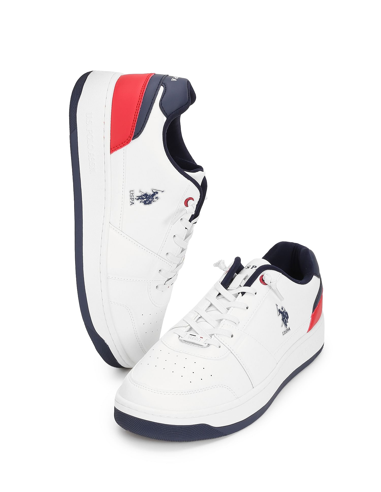 Men Finn Perforated Sneakers White - U.S. Polo Assn. India | Large