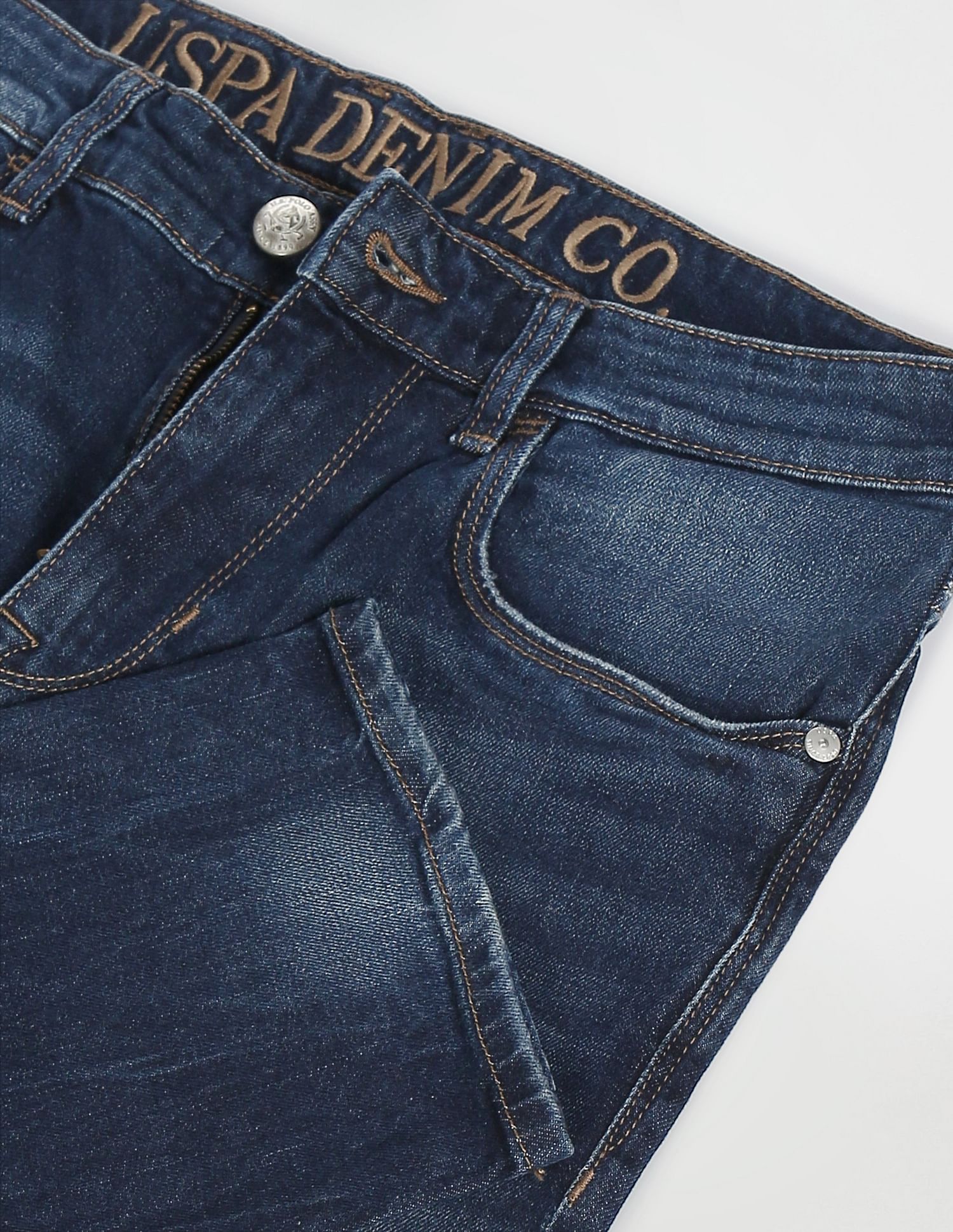 Men Blue Delta Slim Fit Stone Wash Jeans Blue - U.S. POLO ASSN. | Large