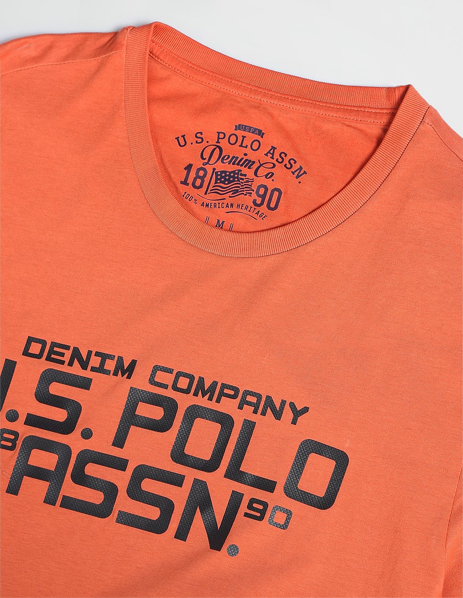 Iconic Brand Print T-Shirt Rust - U.S. Polo Assn. India | Large