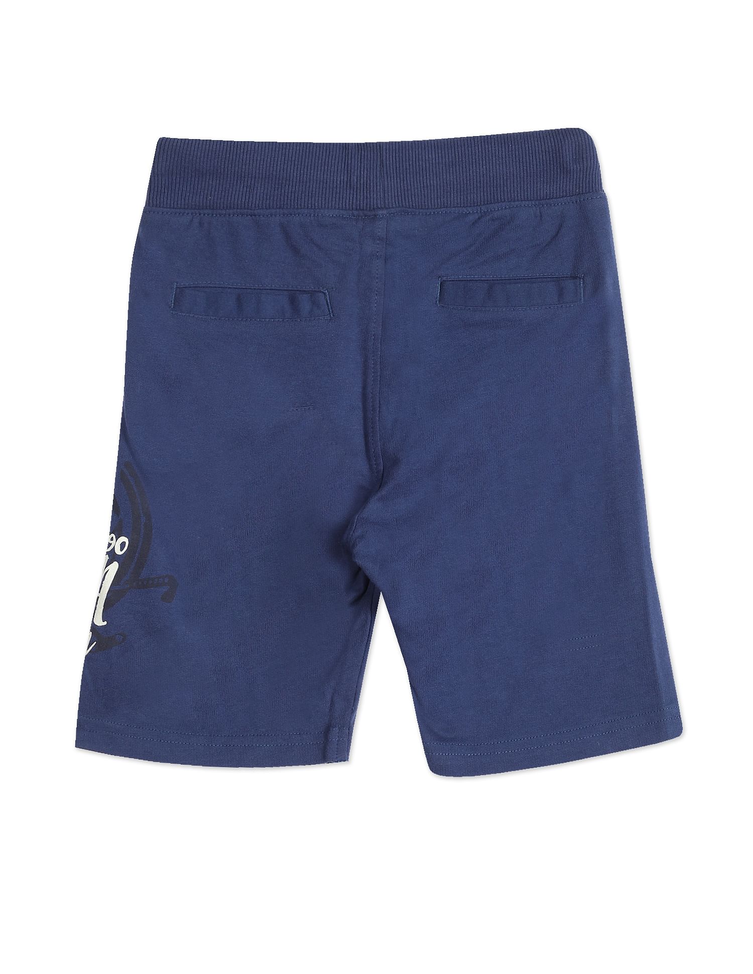 Boys Navy Mid Rise Brand Print Shorts Navy - U.S. Polo Assn. India | Large