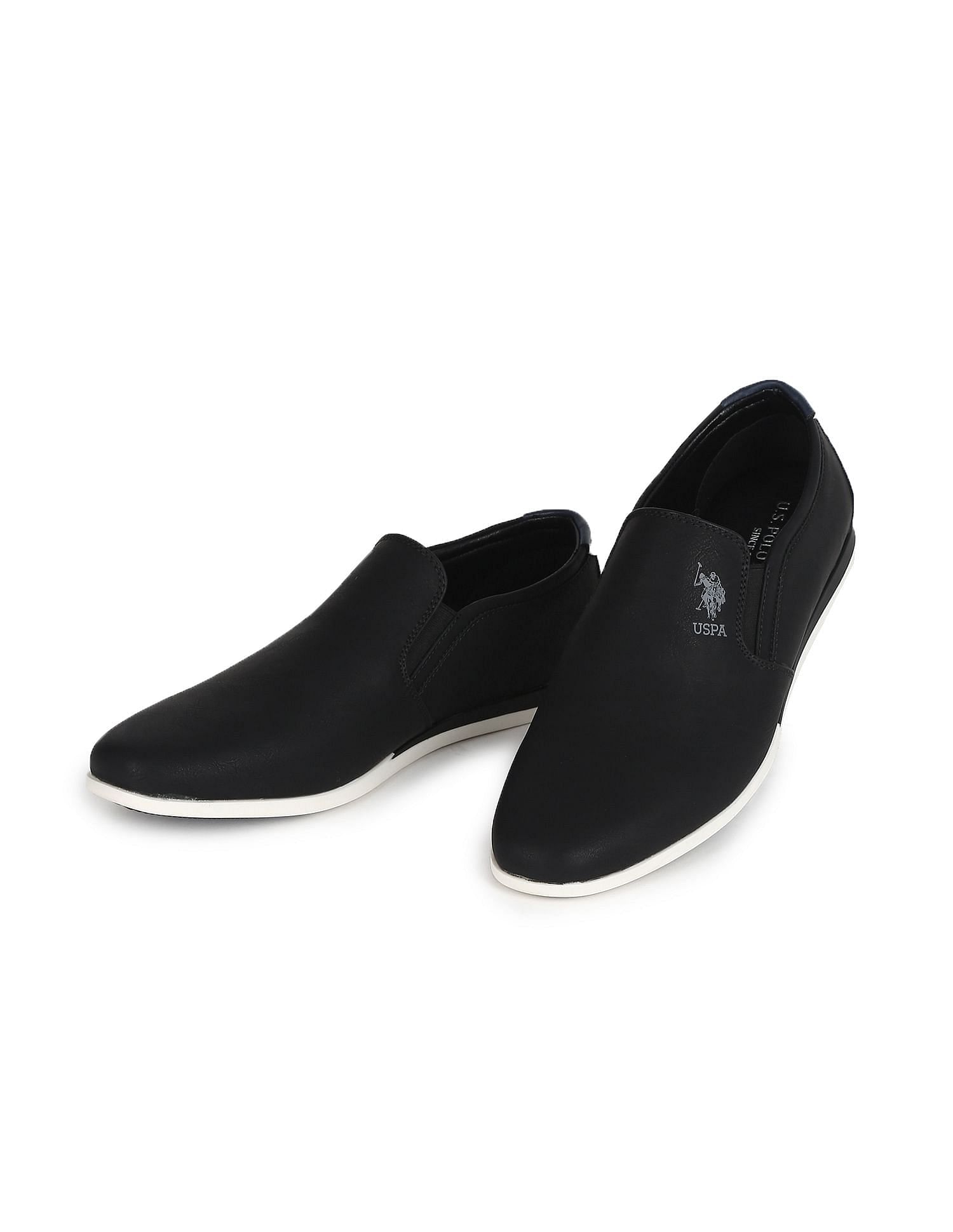 Men Textured Wade Slip On Shoes Black - U.S. Polo Assn. India | Large
