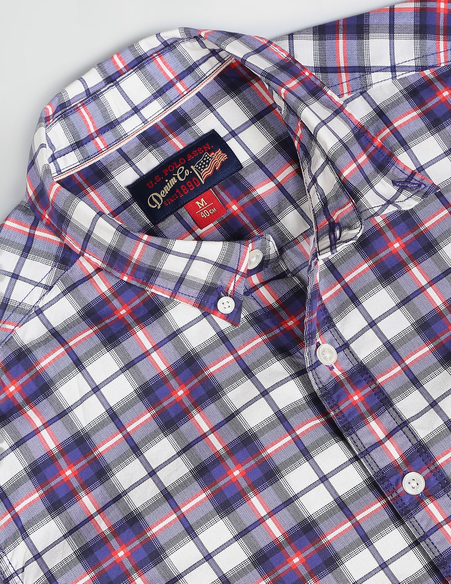 Slim Fit Pure Cotton Casual Shirt Ecru - U.S. Polo Assn. India | Large