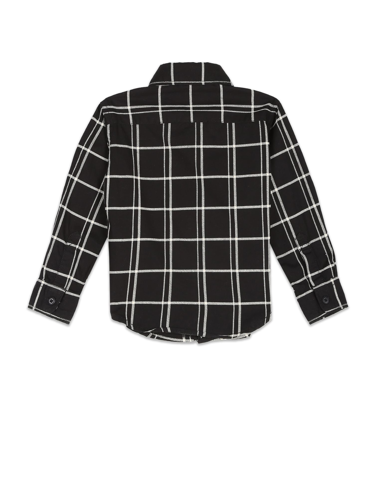 Windowpane Check Cotton  Shirt Black - U.S. POLO ASSN. | Large