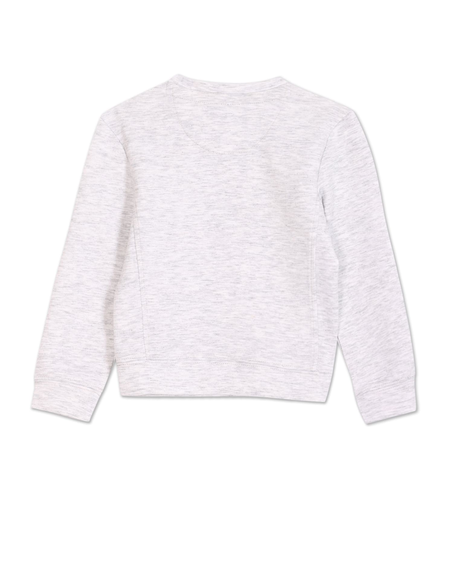 Boys Light Grey Heathered Brand Print Sweatshirt Light Grey - U.S. POLO ASSN. | Large