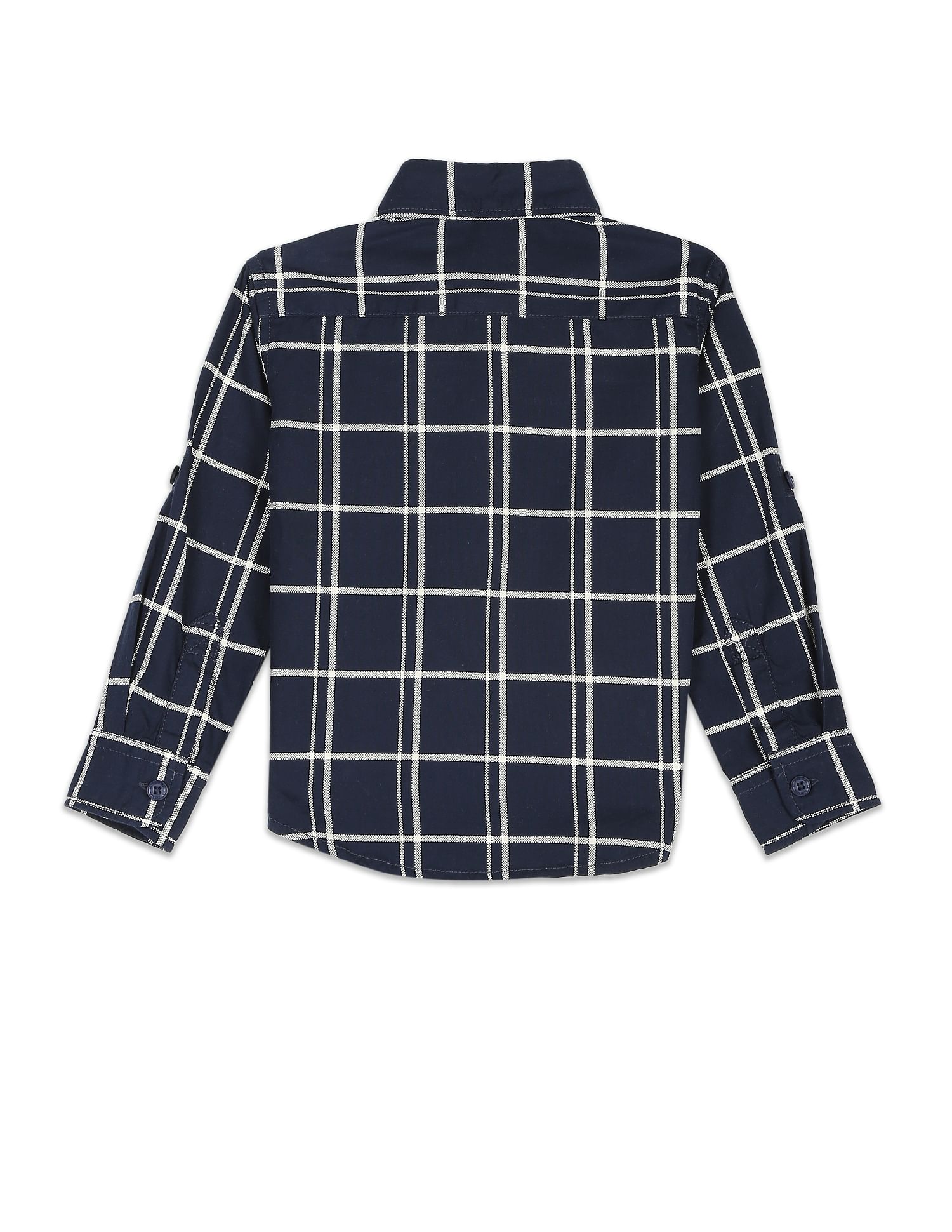 Windowpane Check Cotton  Shirt Navy - U.S. Polo Assn. India | Large
